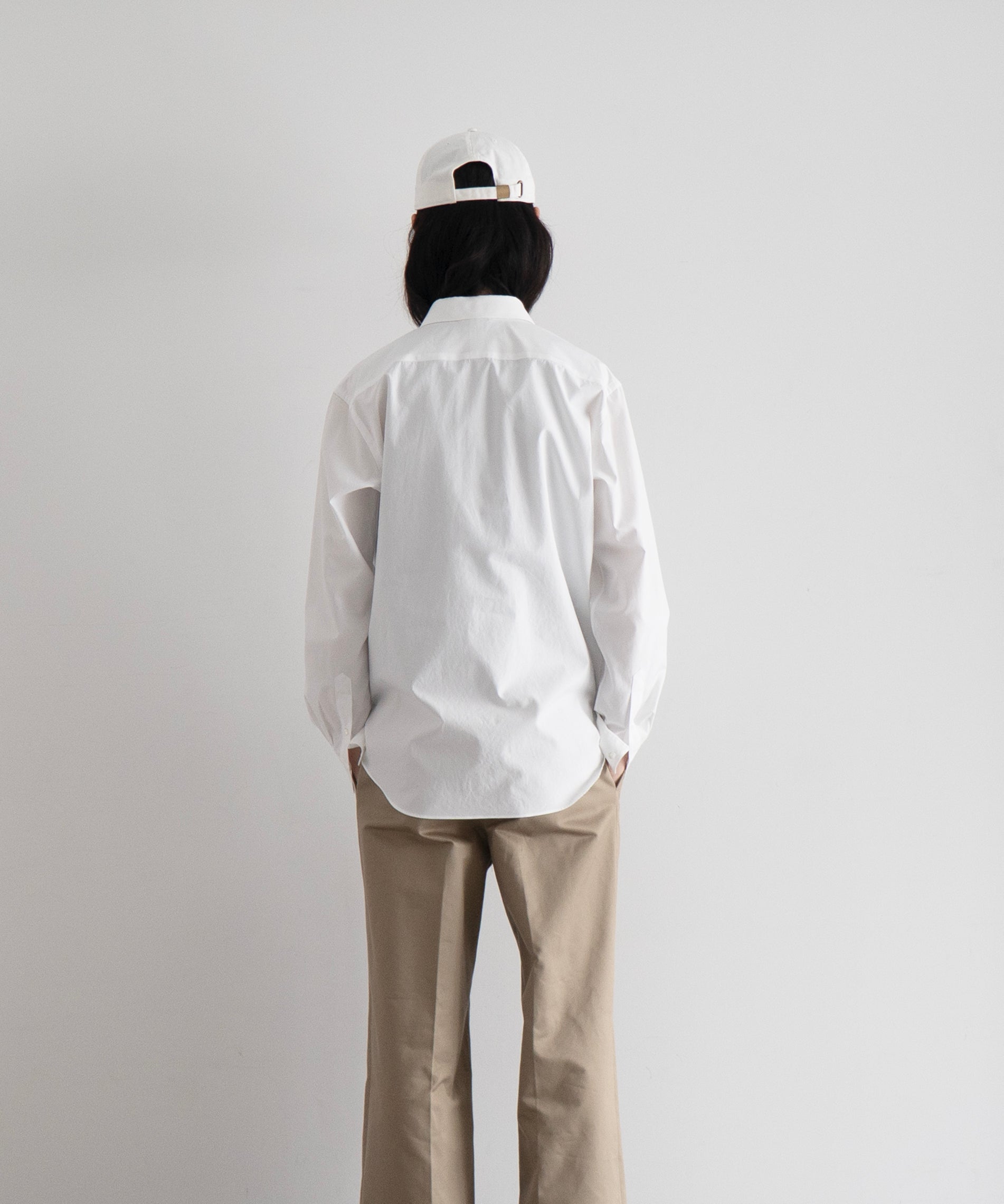AURALEE Washed finx twill slim shirt "WHITE"