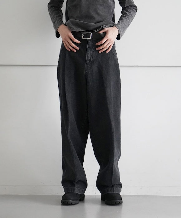 NEONSIGN Wide denim slacks -One Wash- 