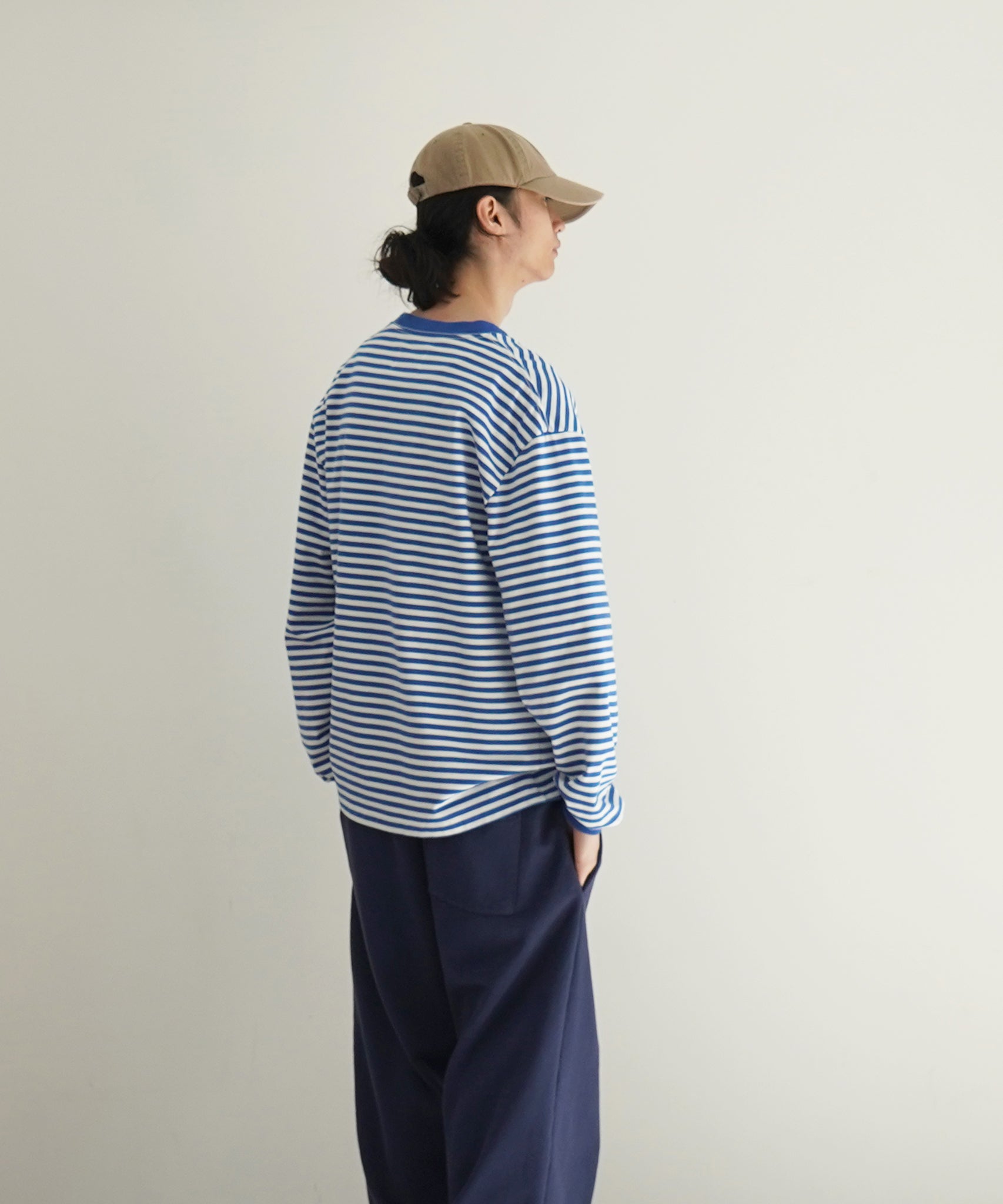 KAIKO Long sleeve border t-shirt "BLUE"