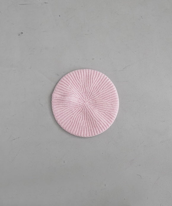 GANNI Structured rib beret "BLACK"