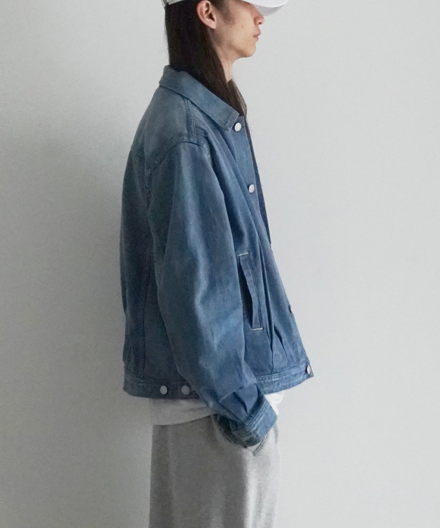 AURALEE Selvedge faded light denim blouson "LIGHT INDIGO"