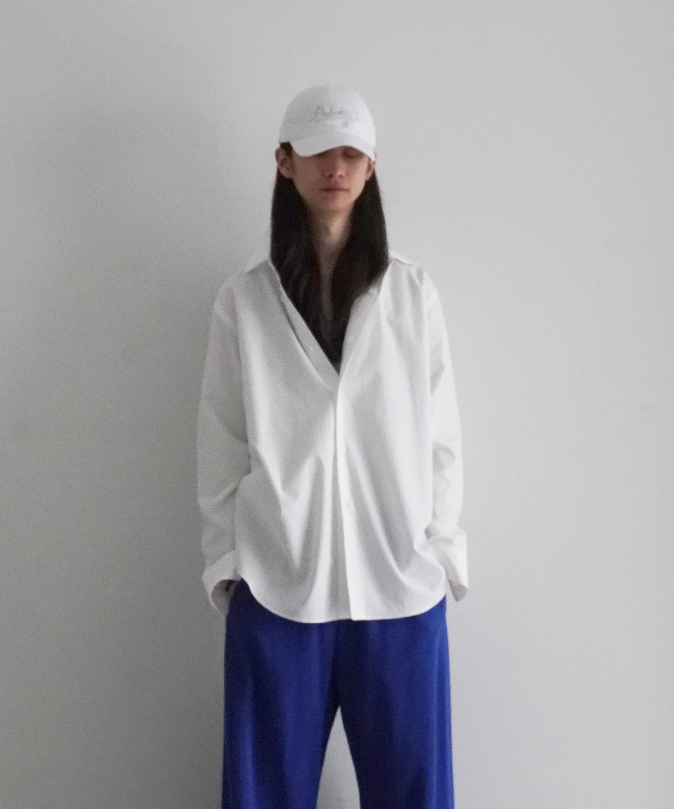 AURALEE Washed finx twill big shirt "WHITE"