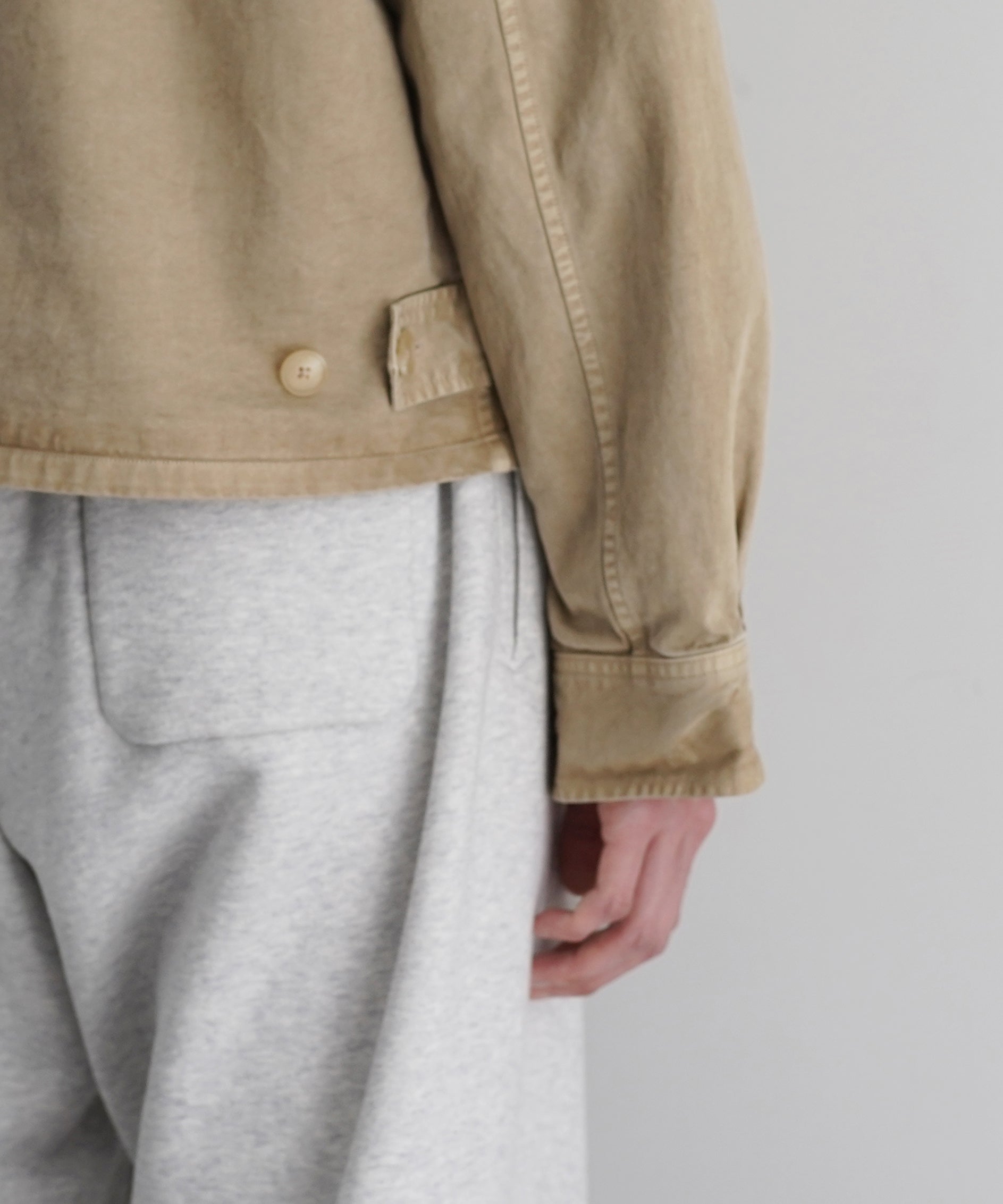 AURALEE Garment-dyed finx light chino blouson "BEIGE"