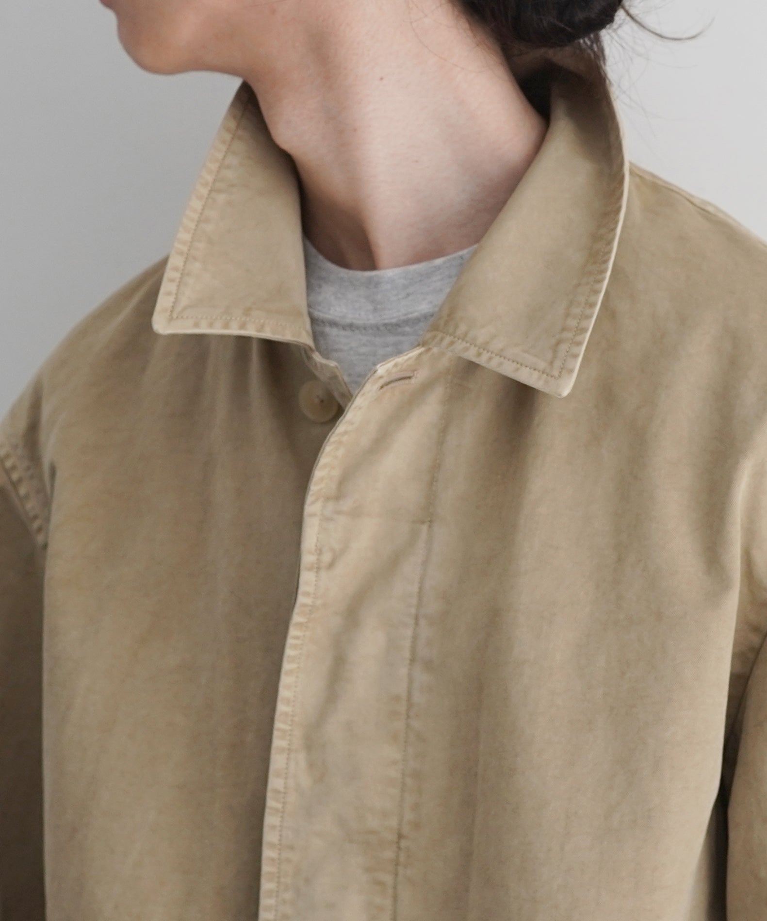 AURALEE Garment-dyed finx light chino blouson "BEIGE"