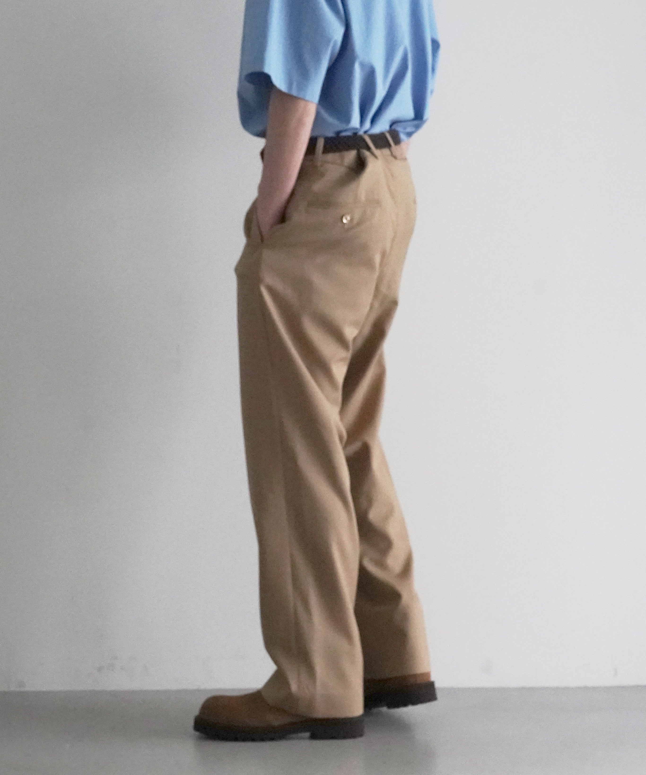 UNUSED Uw1167 front pocket wide trousers "BEIGE"