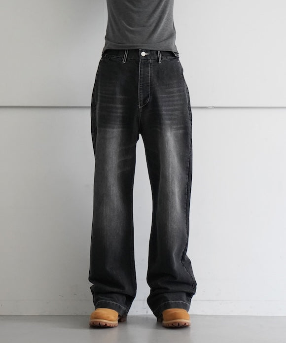 KAIKO SHINING FADED DENIM PANTS 
