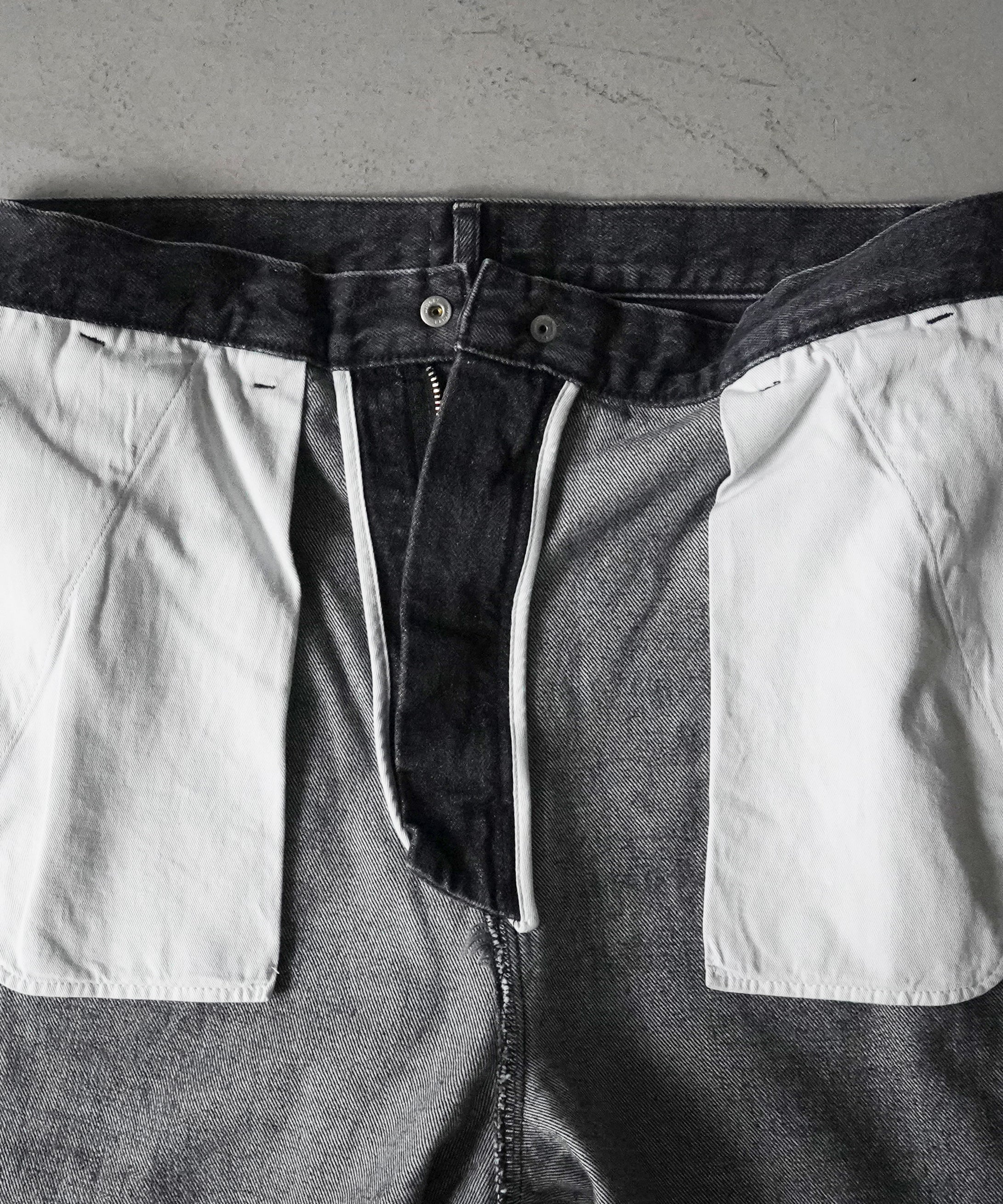 order Loose denim half pants used "BLACK"