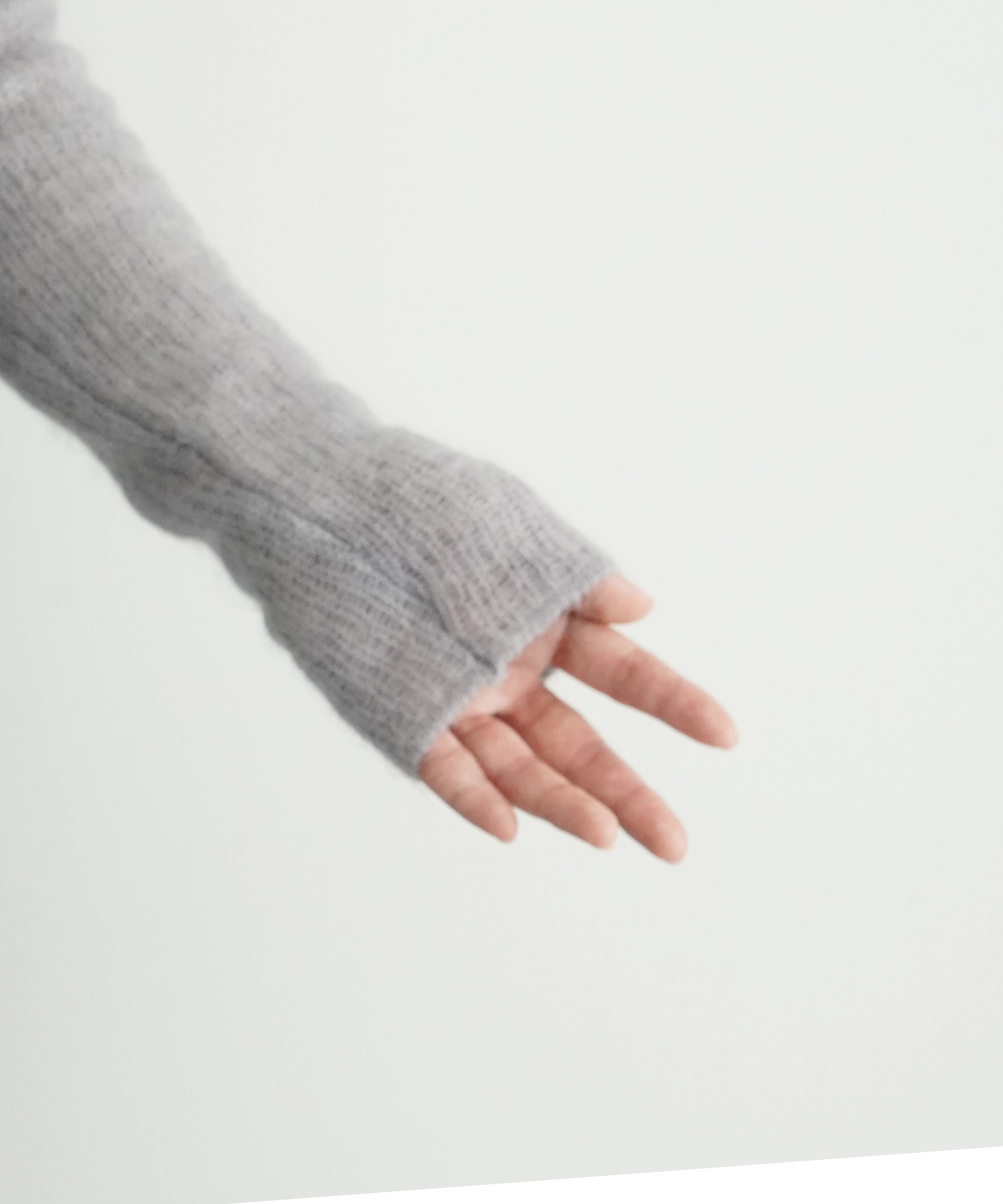 KAIKO MOHAIR KNIT SHIRTS "TOP GRAY"
