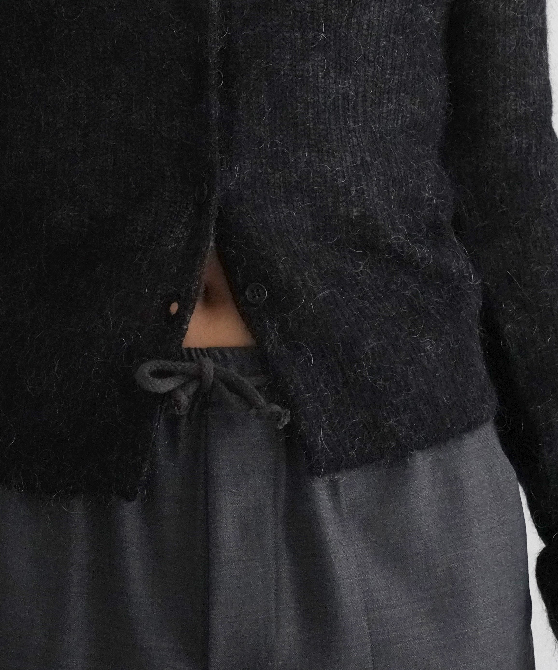 KAIKO MOHAIR KNIT SHIRTS "BLACK"