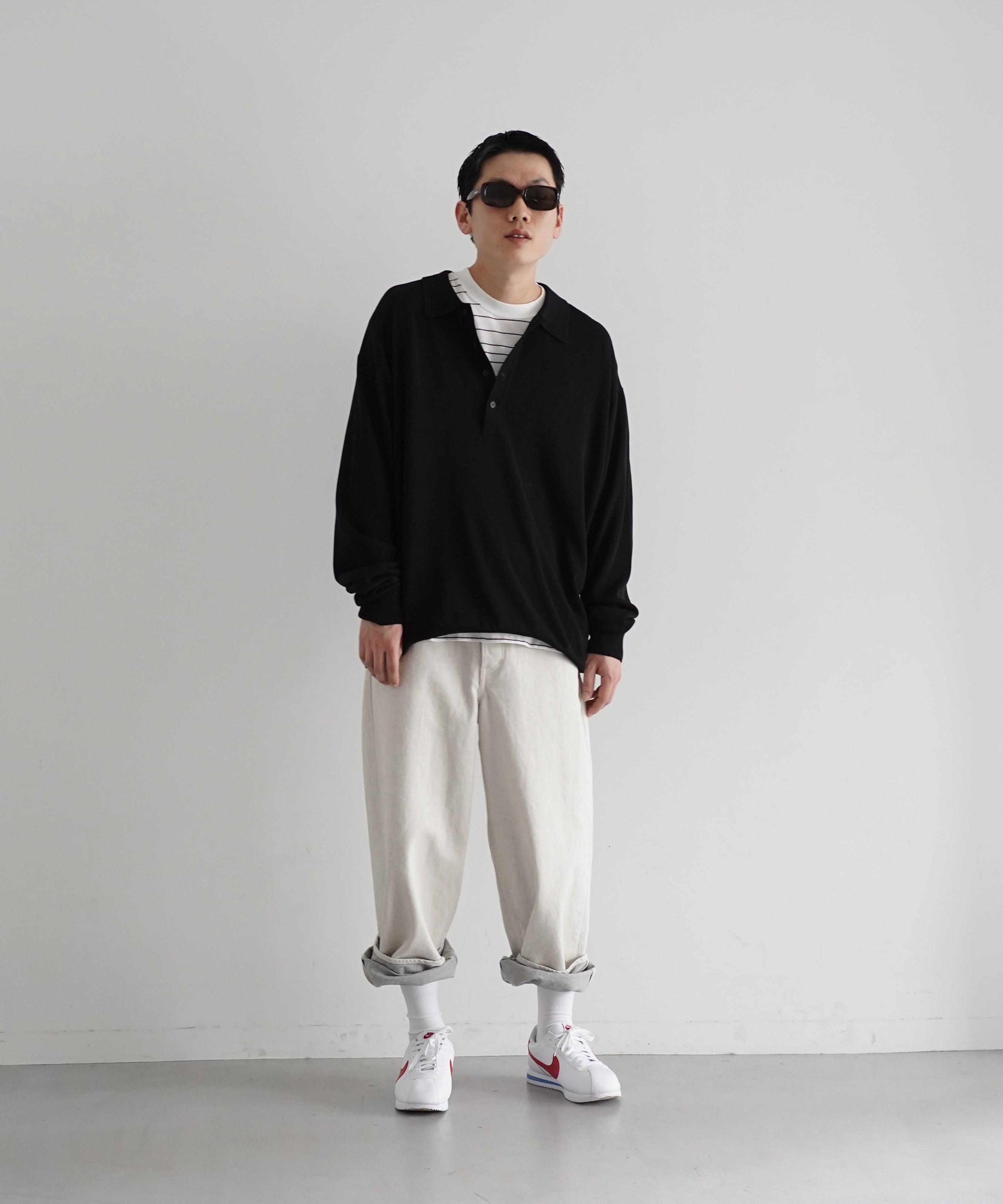 【EXCLUSIVE】crepuscule L/s polo "BLACK"