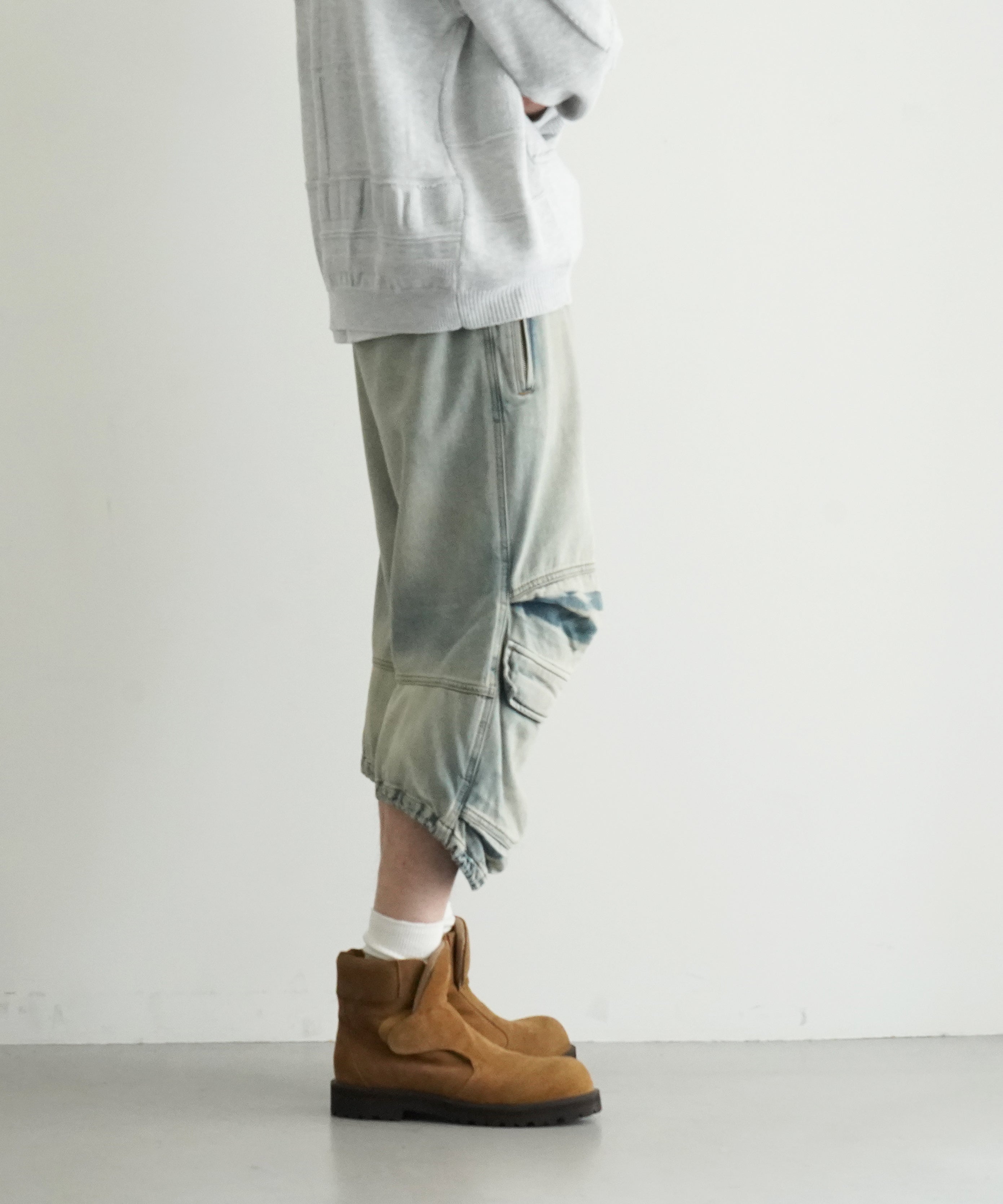 DIESEL Shorts in light bicolor denim "INDIGO"