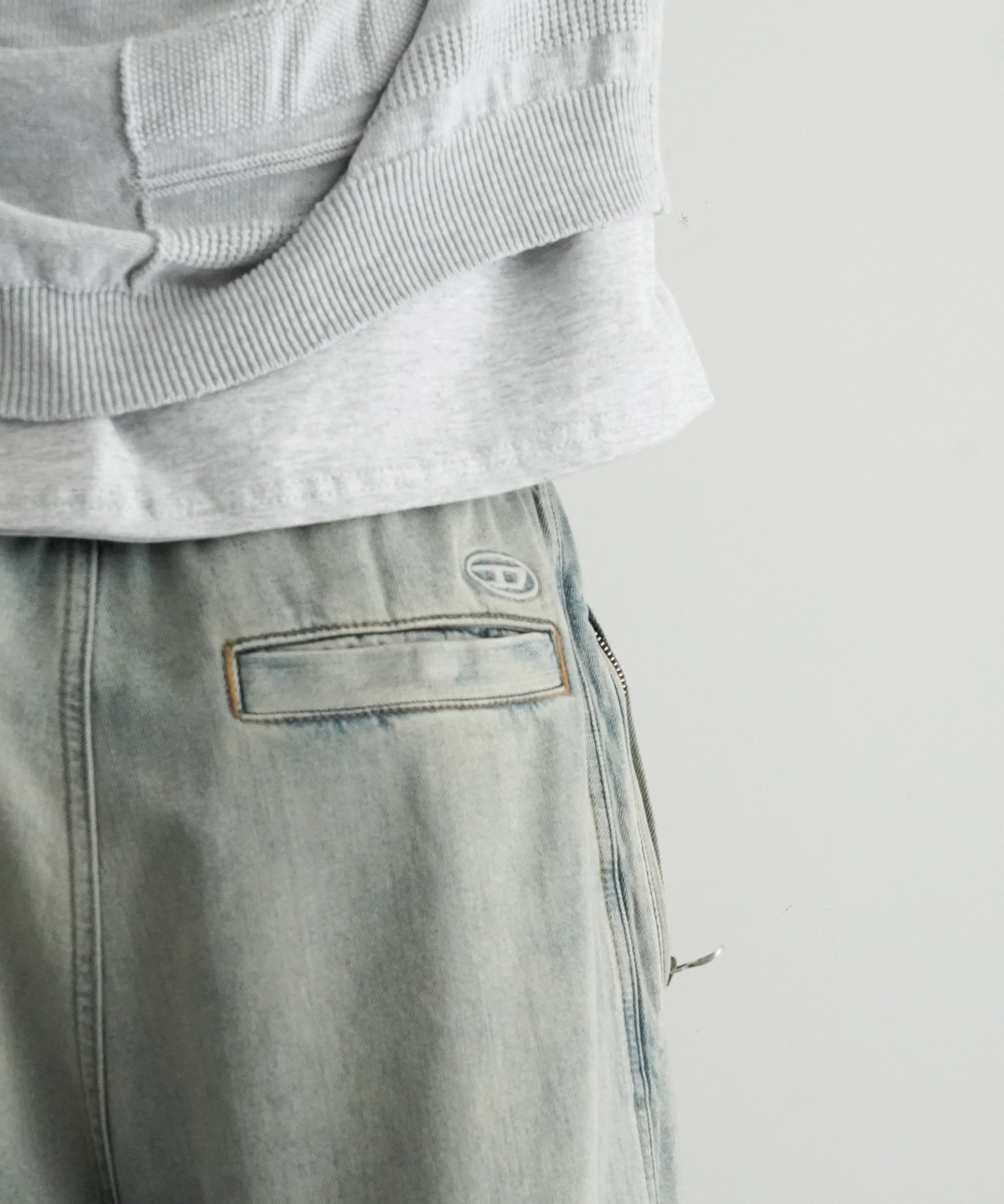 DIESEL Shorts in light bicolor denim "INDIGO"