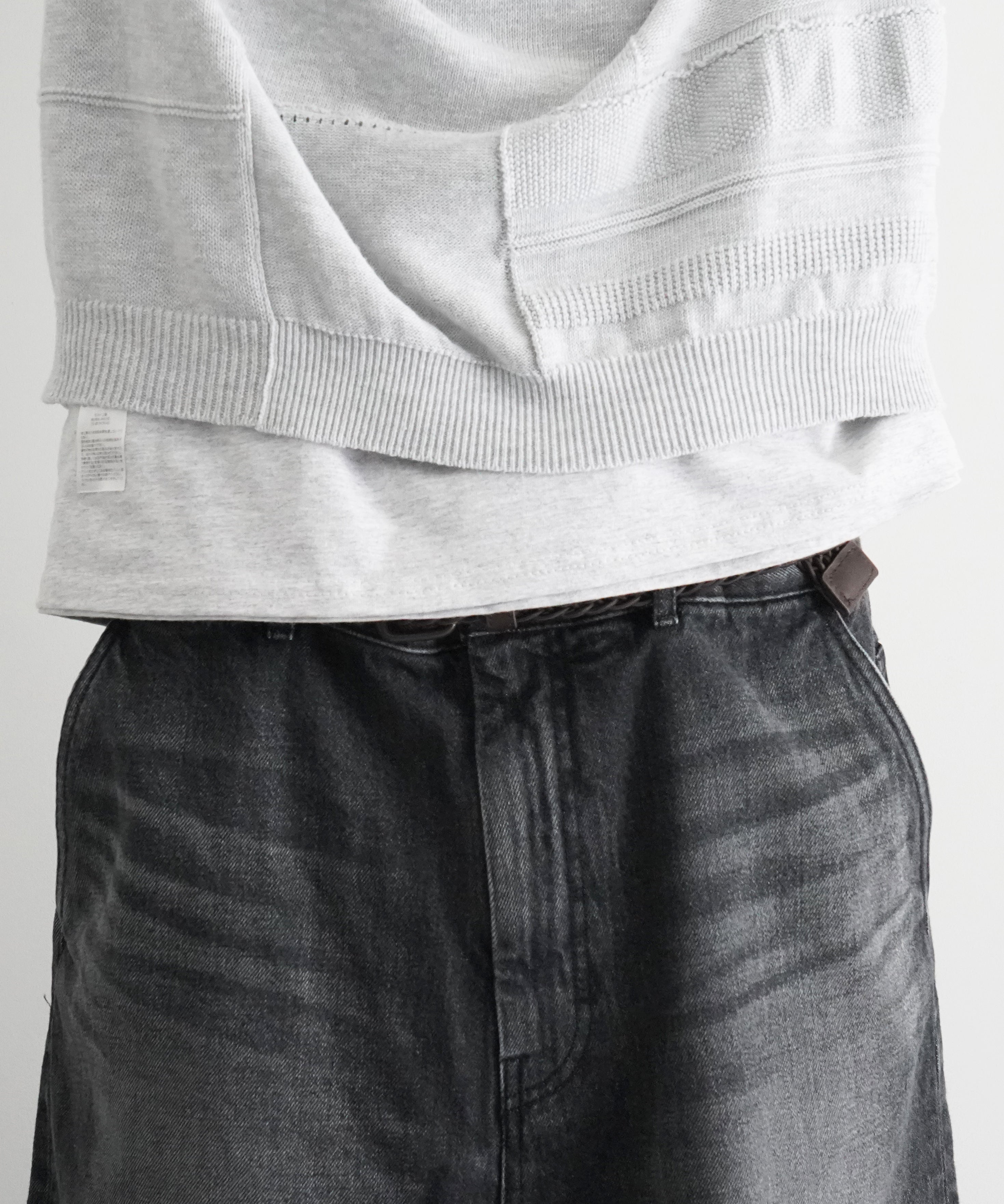 order Loose denim half pants used "BLACK"