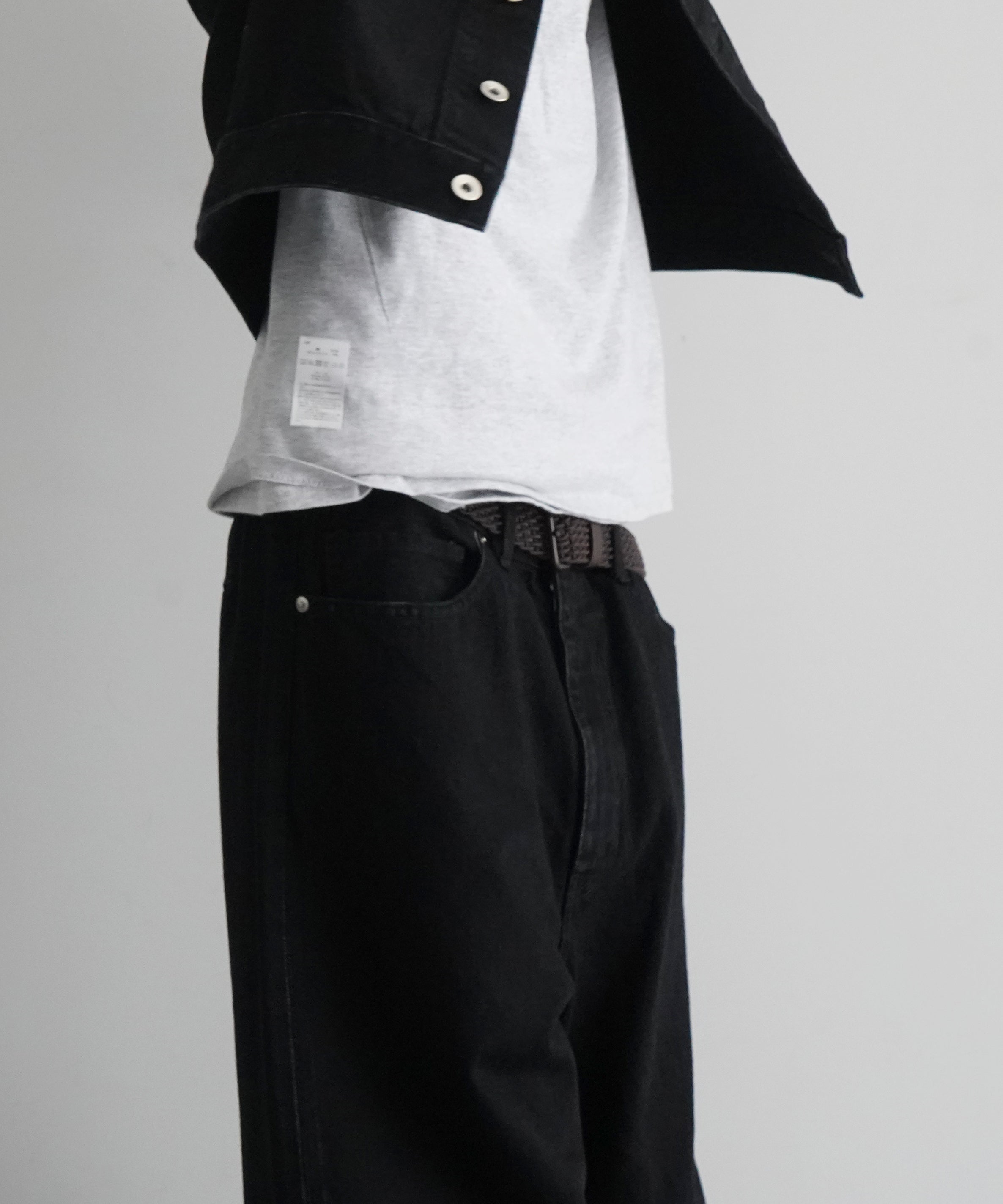 ensou. Wide big-e 4pk jeans-washed "BLACK"