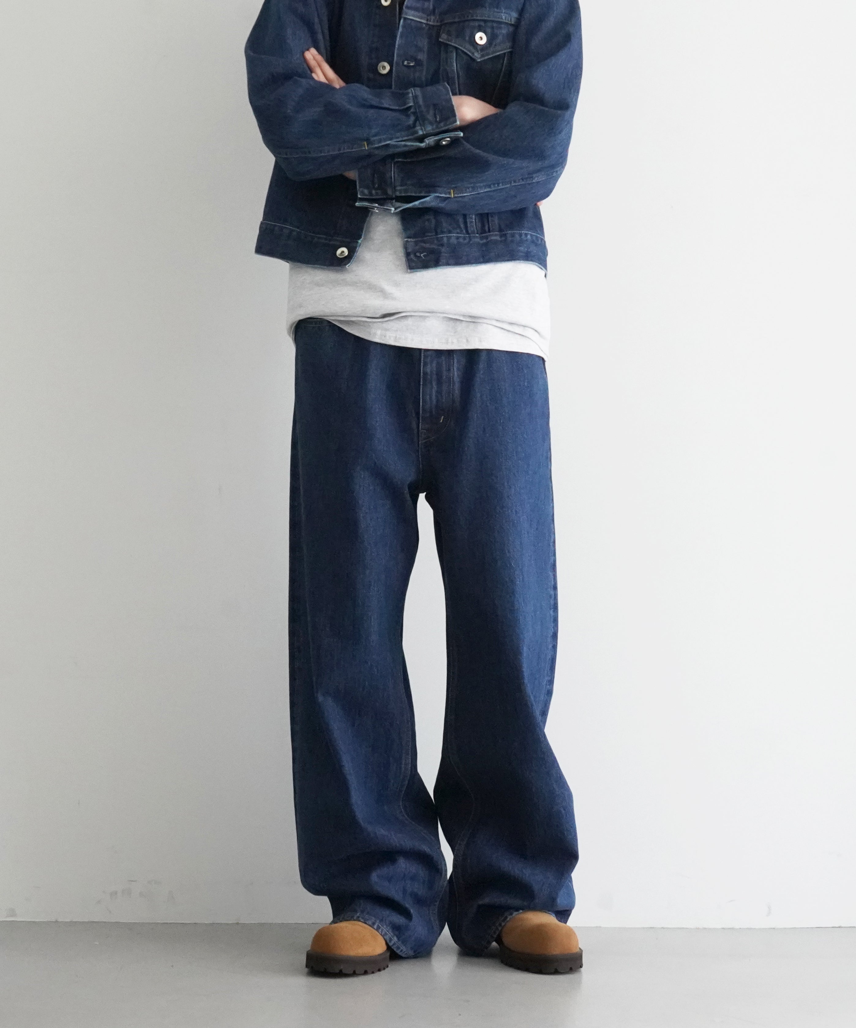ensou. Wide big-e 4pk jeans-washed "INDIGO"