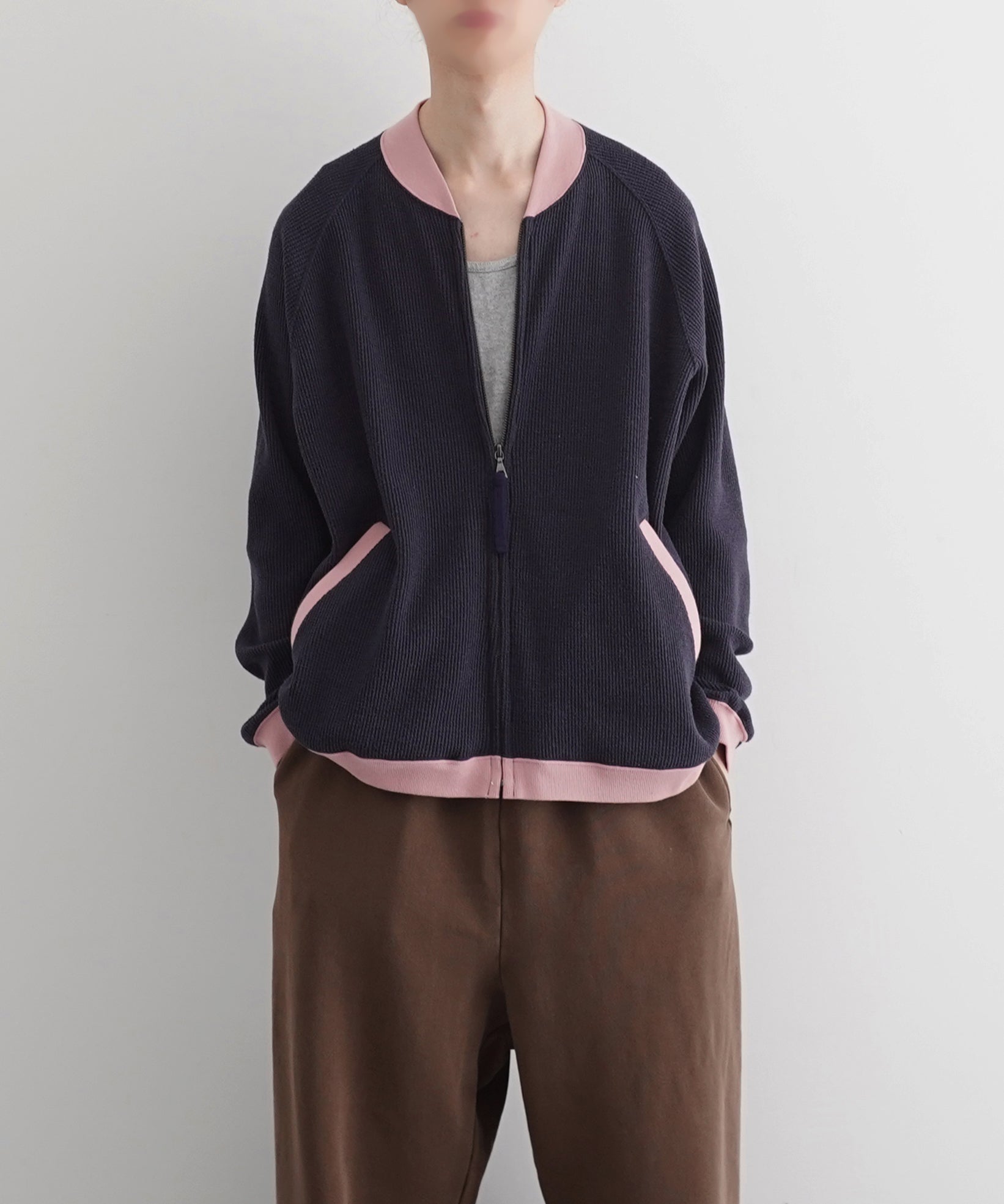 gourmet jeans Waffle bomber "GRAPE"