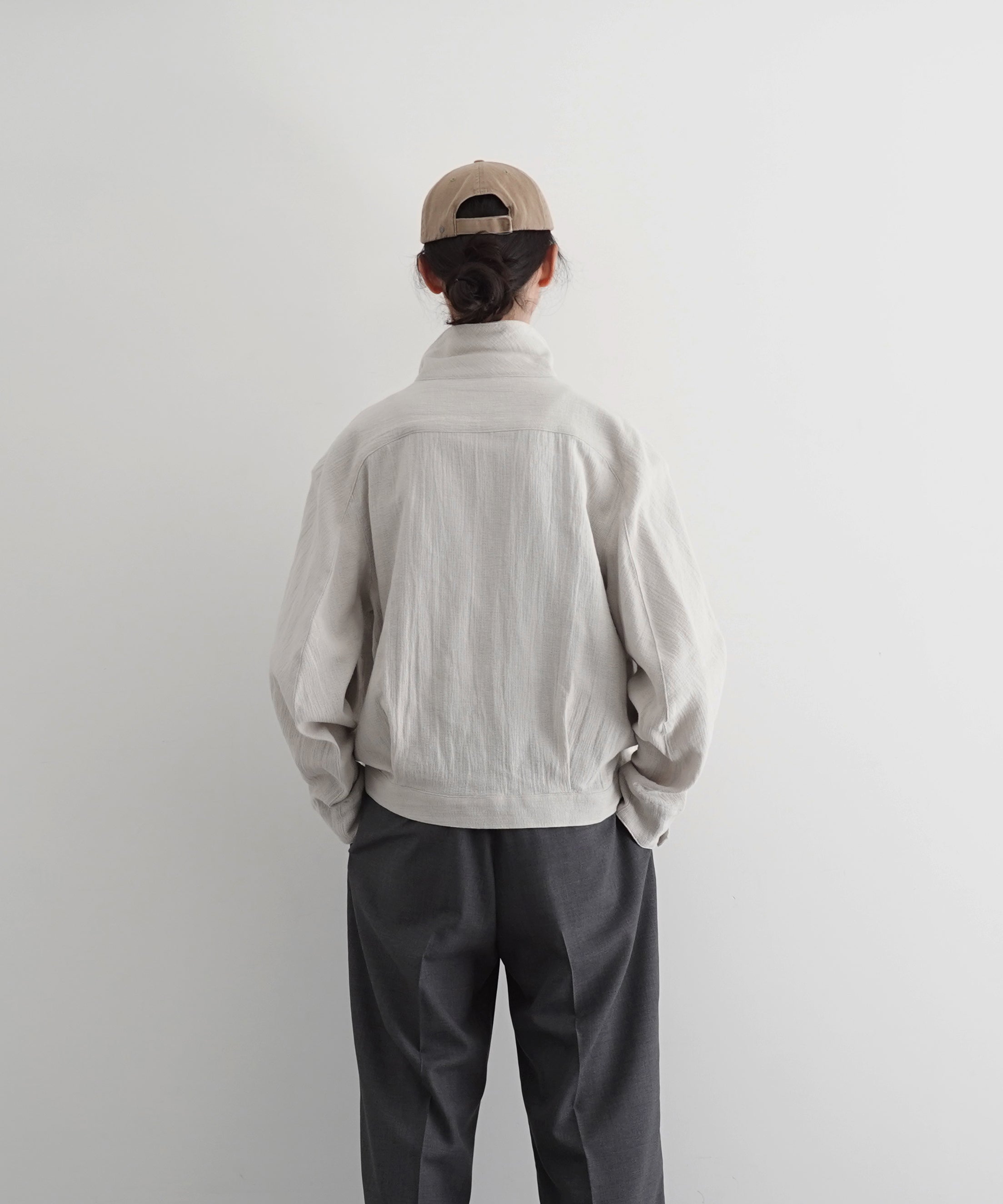 OPPOSE DUALITY 6Pocket panel linen jkt "WHITE"