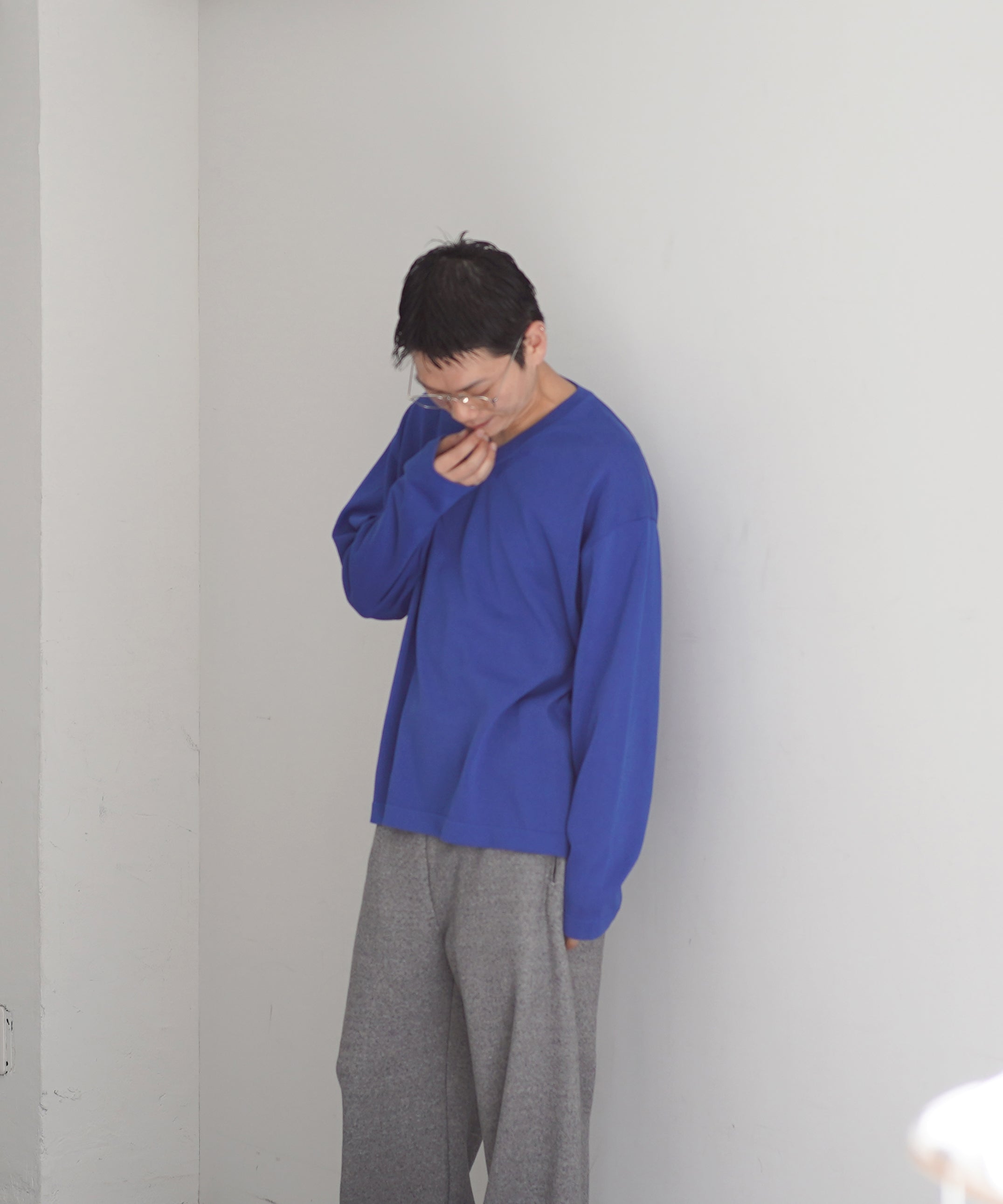 【EXCLUSIVE】crepuscule Washi v/n pullover "BLUE"