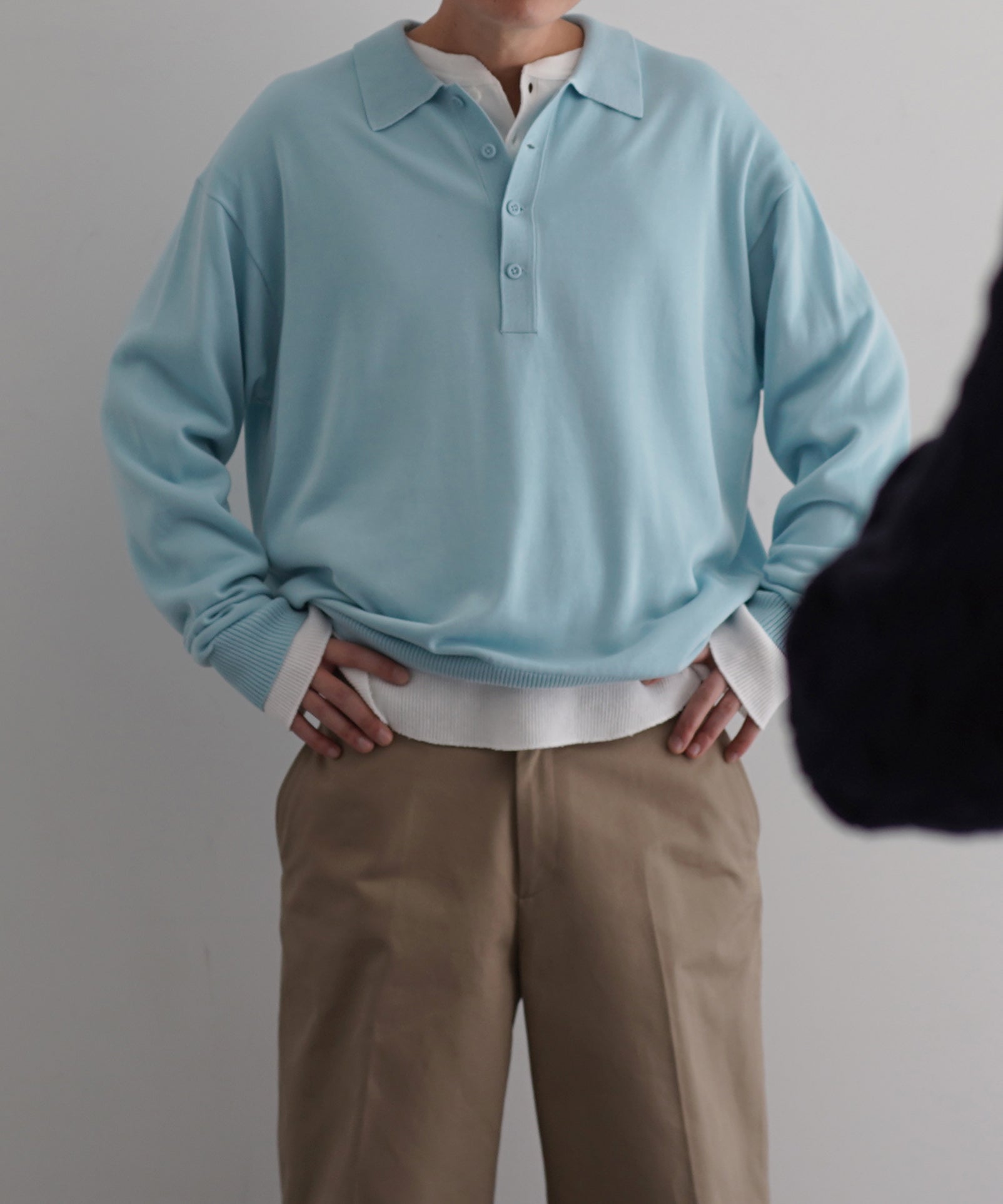 【EXCLUSIVE】crepuscule L/s polo "SAX"