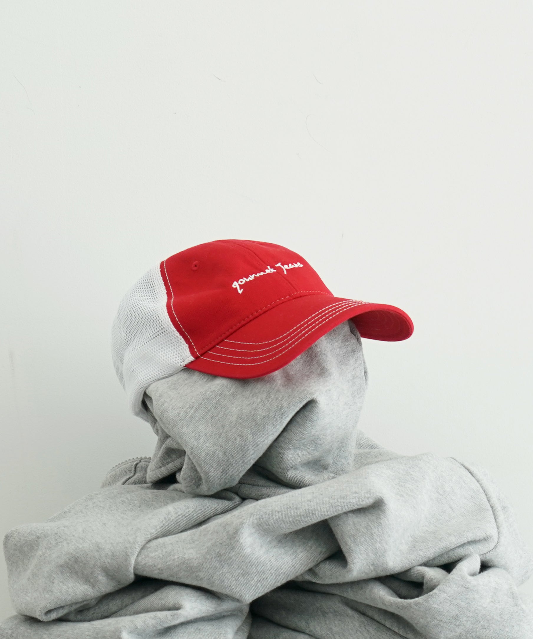 【EXCLUSIVE】gourmet jeans Mesh cap gourmet jeans "RED×WHITE"