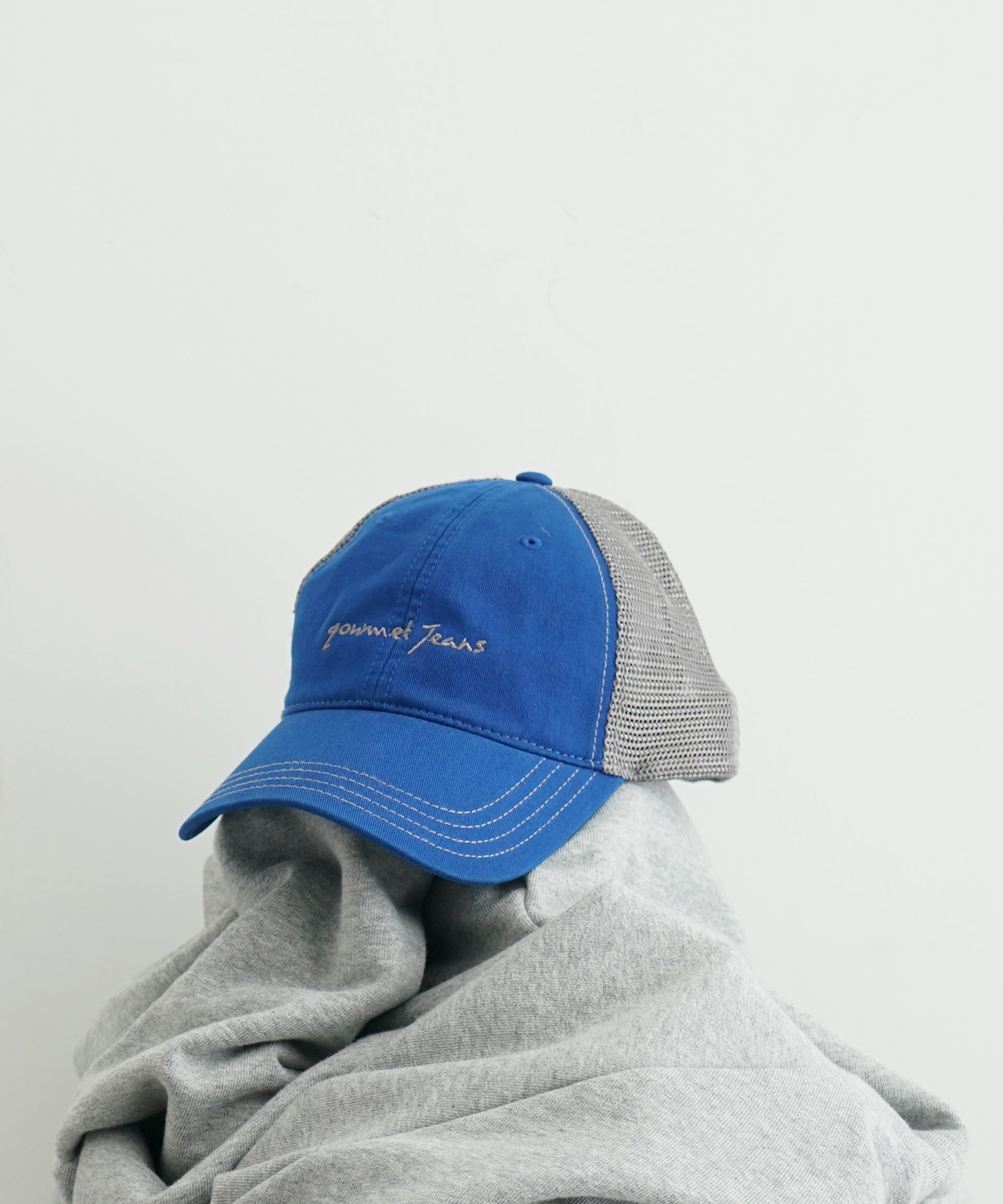 【EXCLUSIVE】gourmet jeans Mesh cap gourmet jeans "SAX×KHAKI"