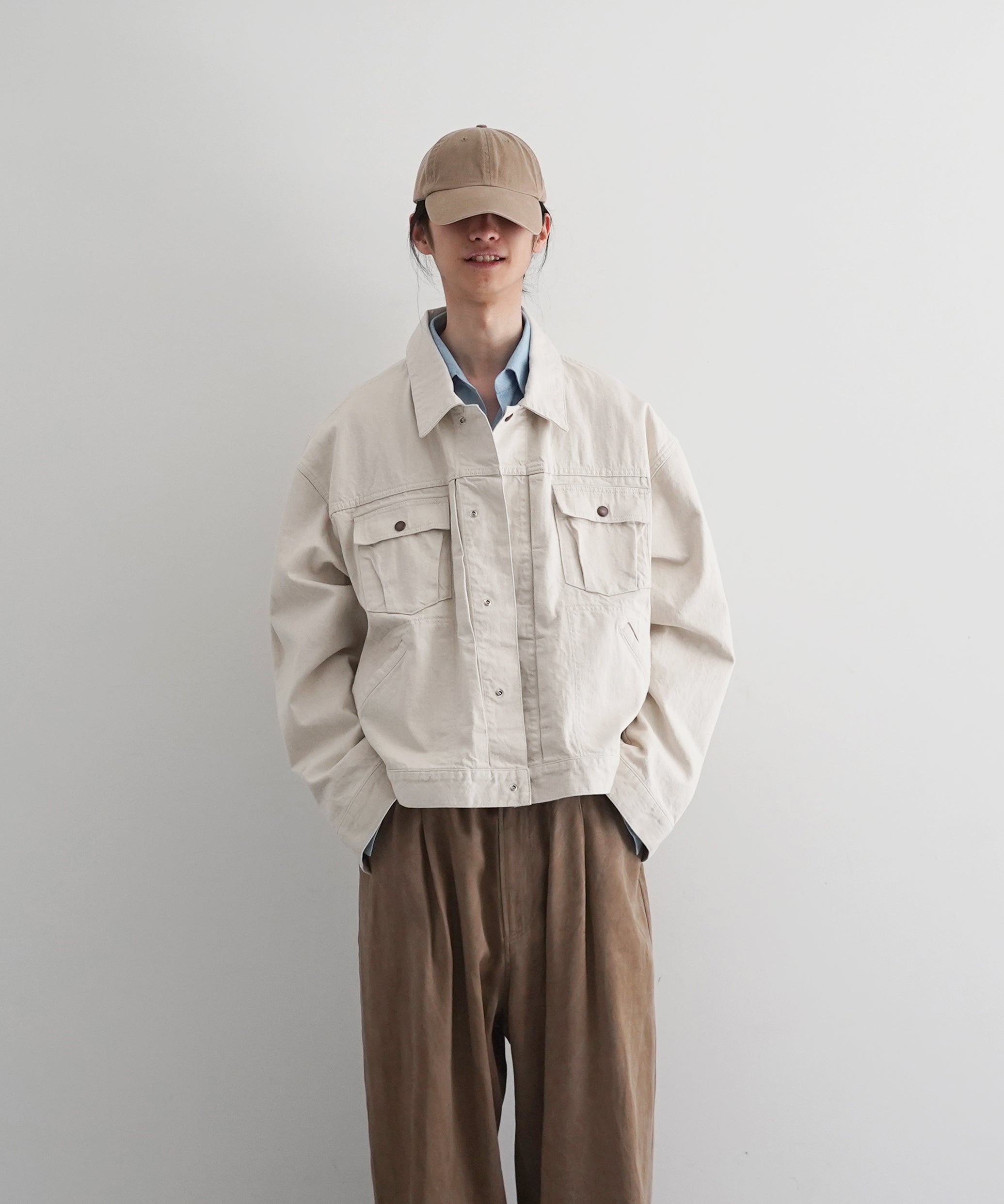 UNUSED Us2535 wide denim jacket "NATURAL"