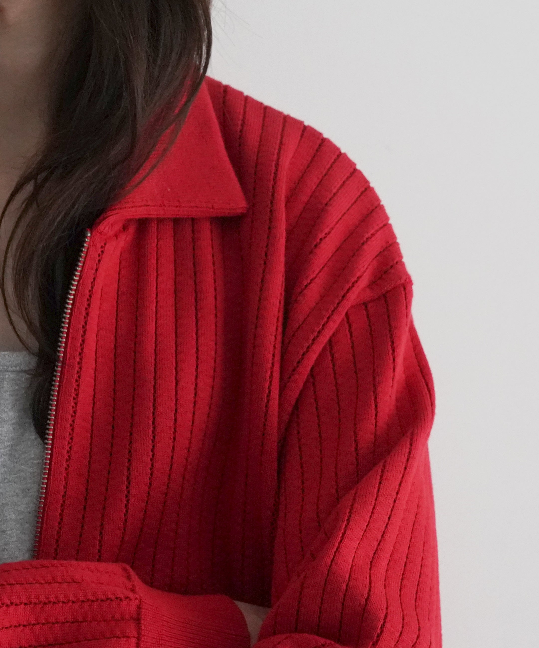 【EXCLUSIVE】crepuscule Stripe mesh drizzler "RED"