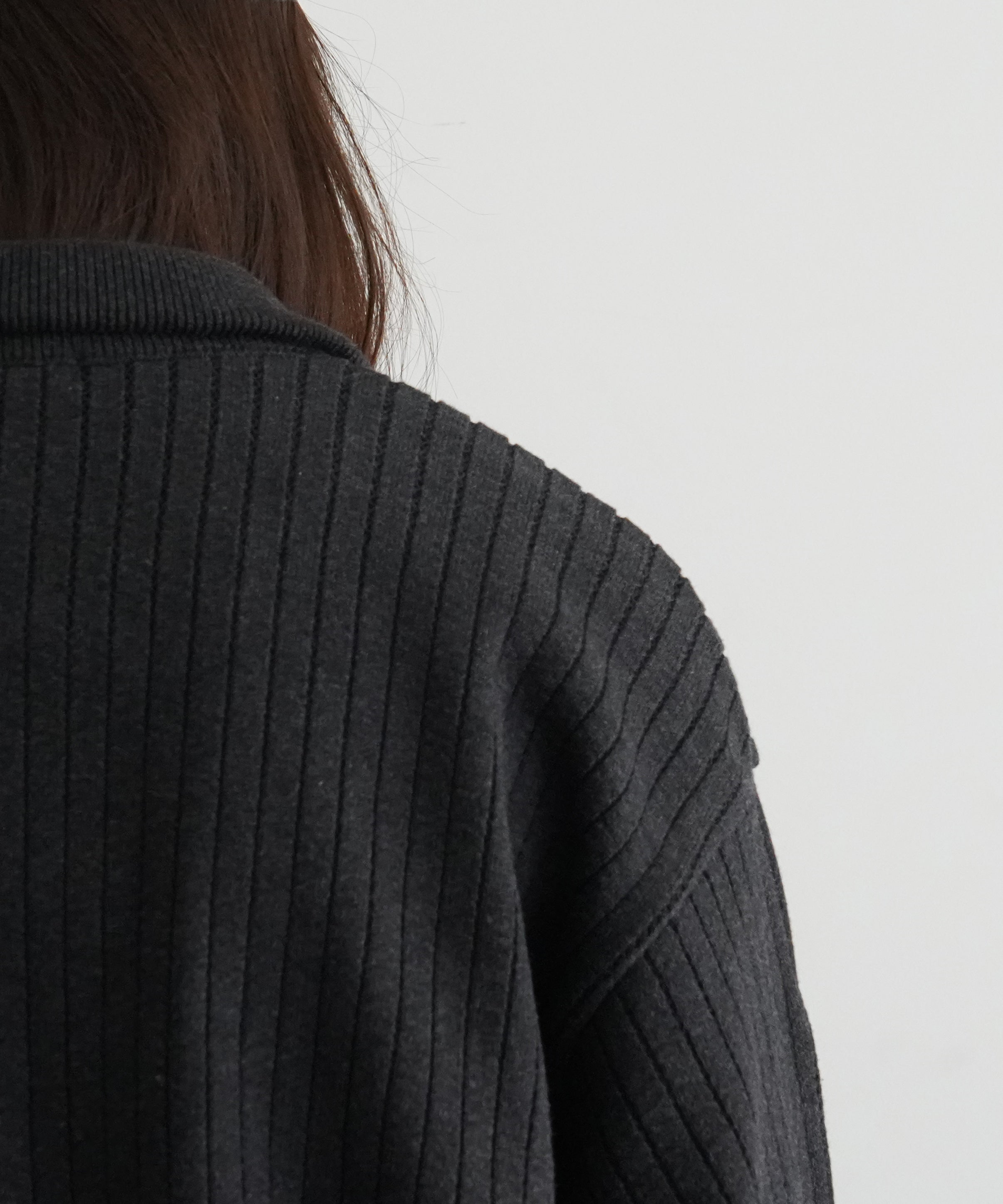 【EXCLUSIVE】crepuscule Stripe mesh drizzler "C.GRAY"