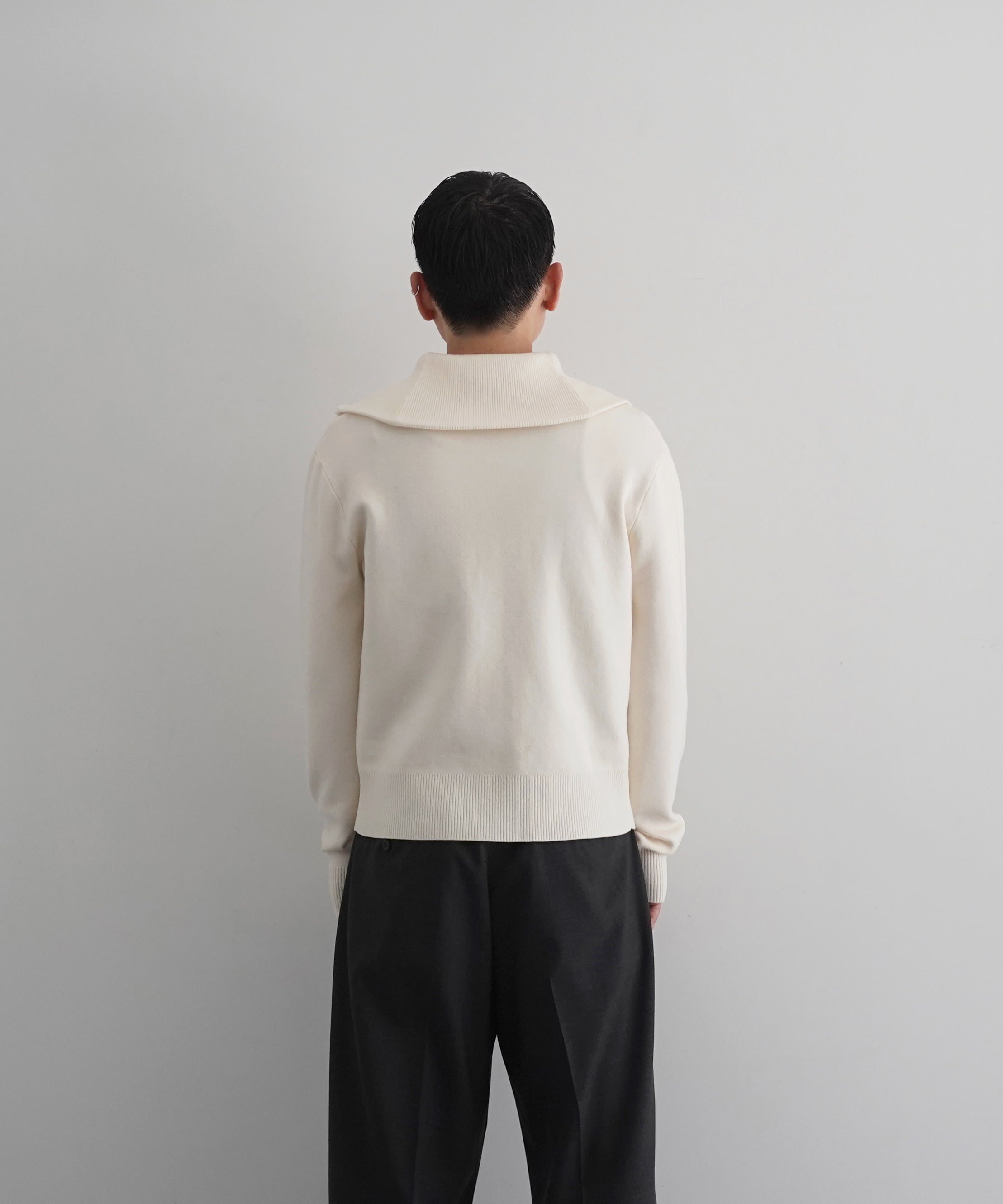entire studios Knit zip up jacket "IVORY"