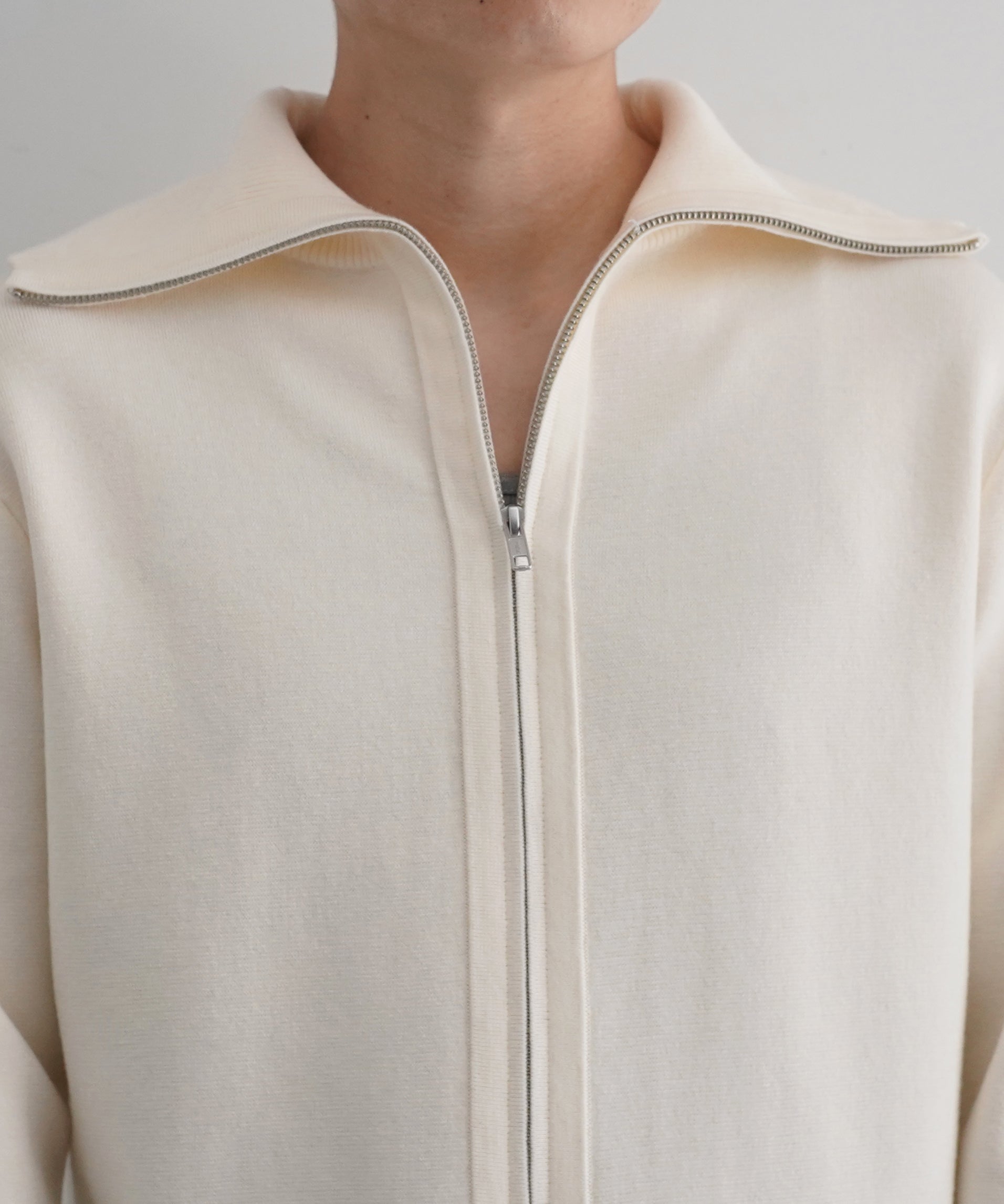 entire studios Knit zip up jacket "IVORY"