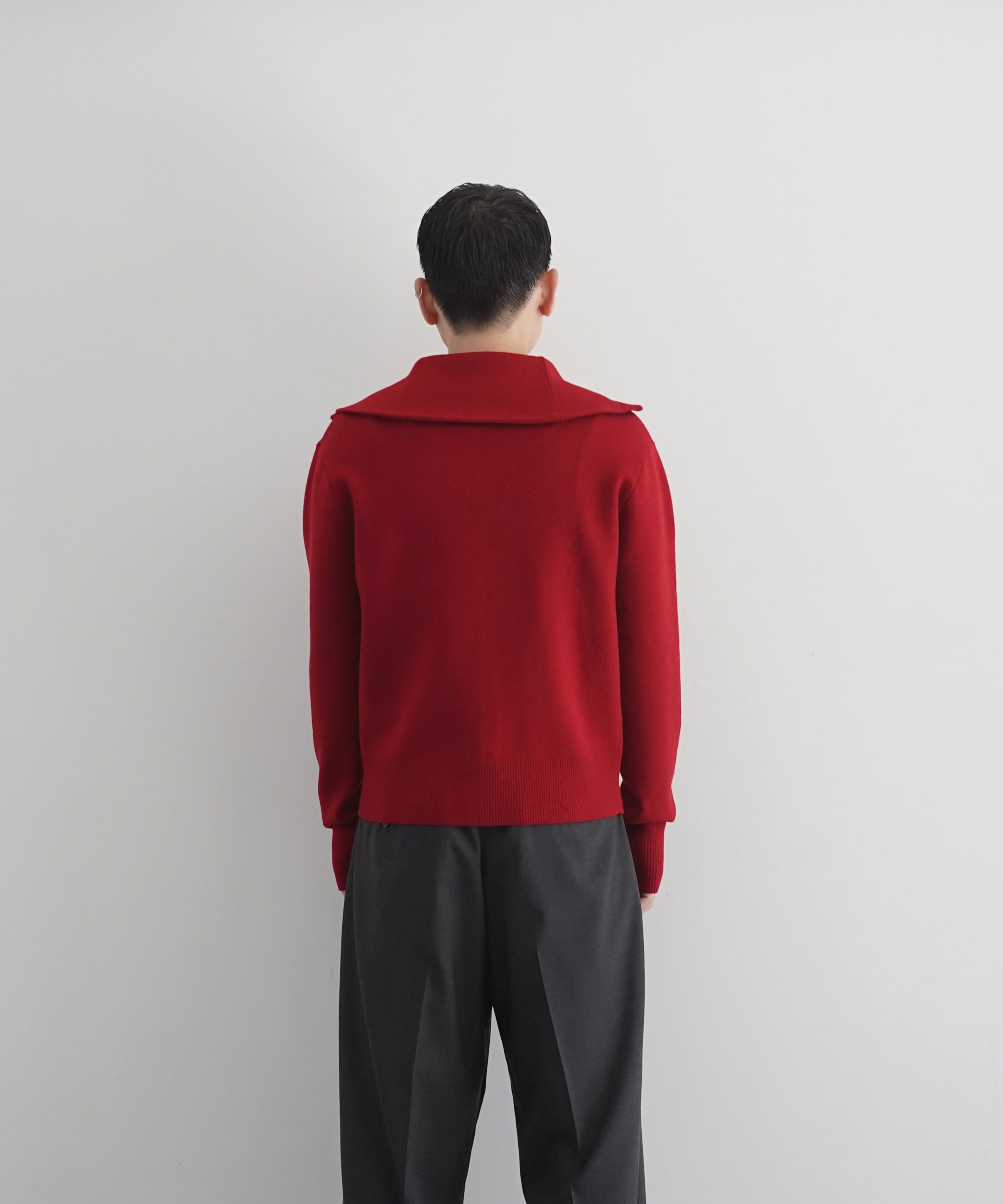 entire studios Knit zip up jacket "CHERRY"