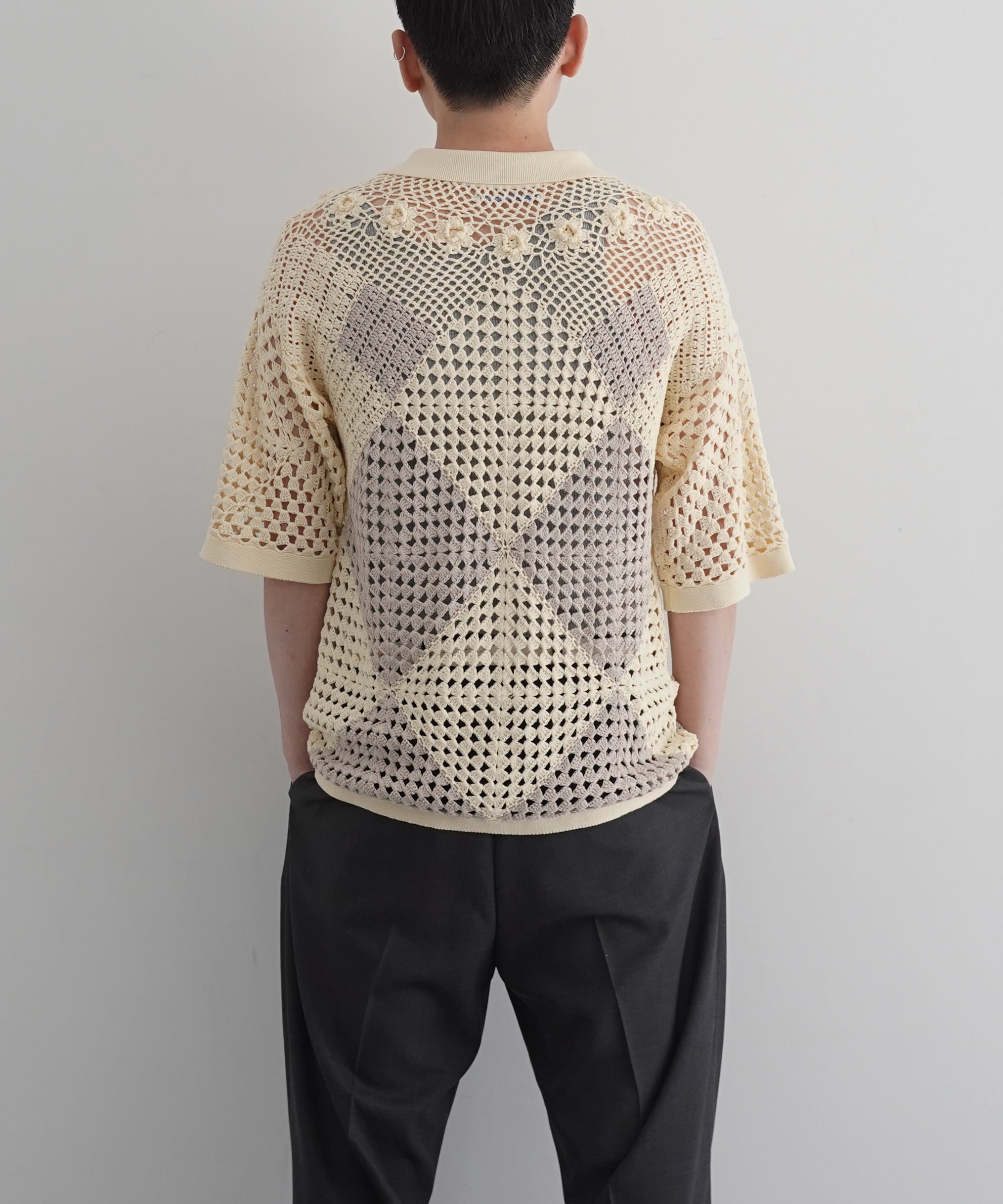 FAF(FAKE AS FLOWERS) Crochet shirts "ECRU"