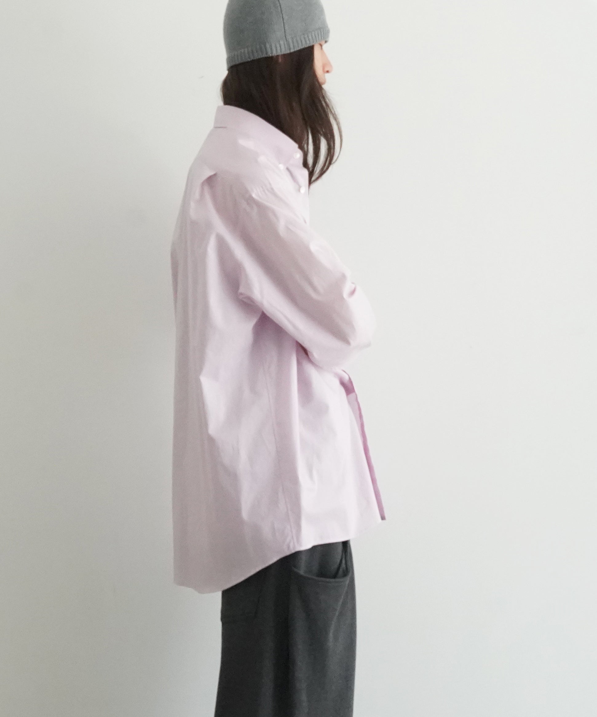 AURALEE Washed finx typewriter button down shirt "LIGHT PINK"