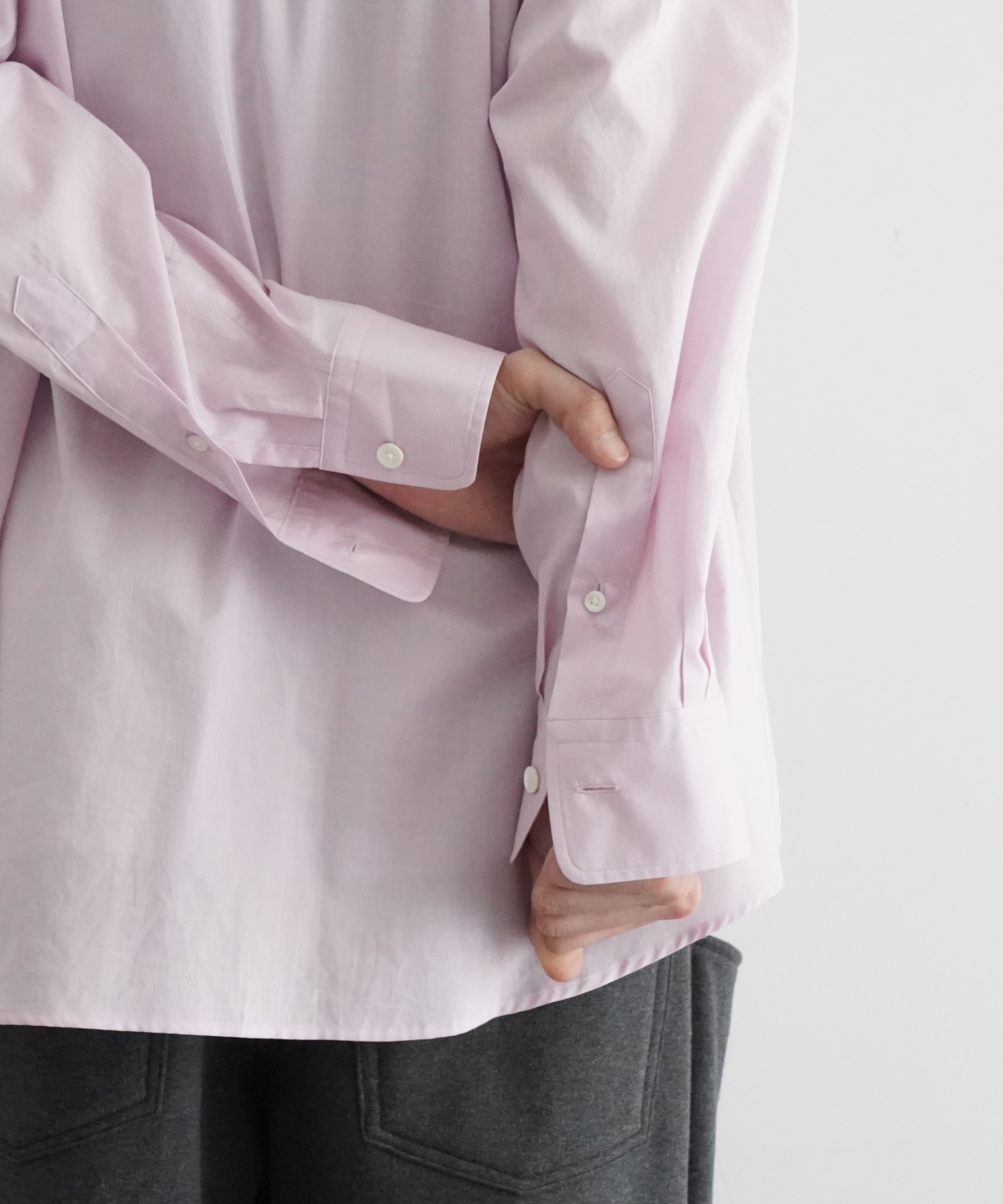 AURALEE Washed finx typewriter button down shirt "LIGHT PINK"