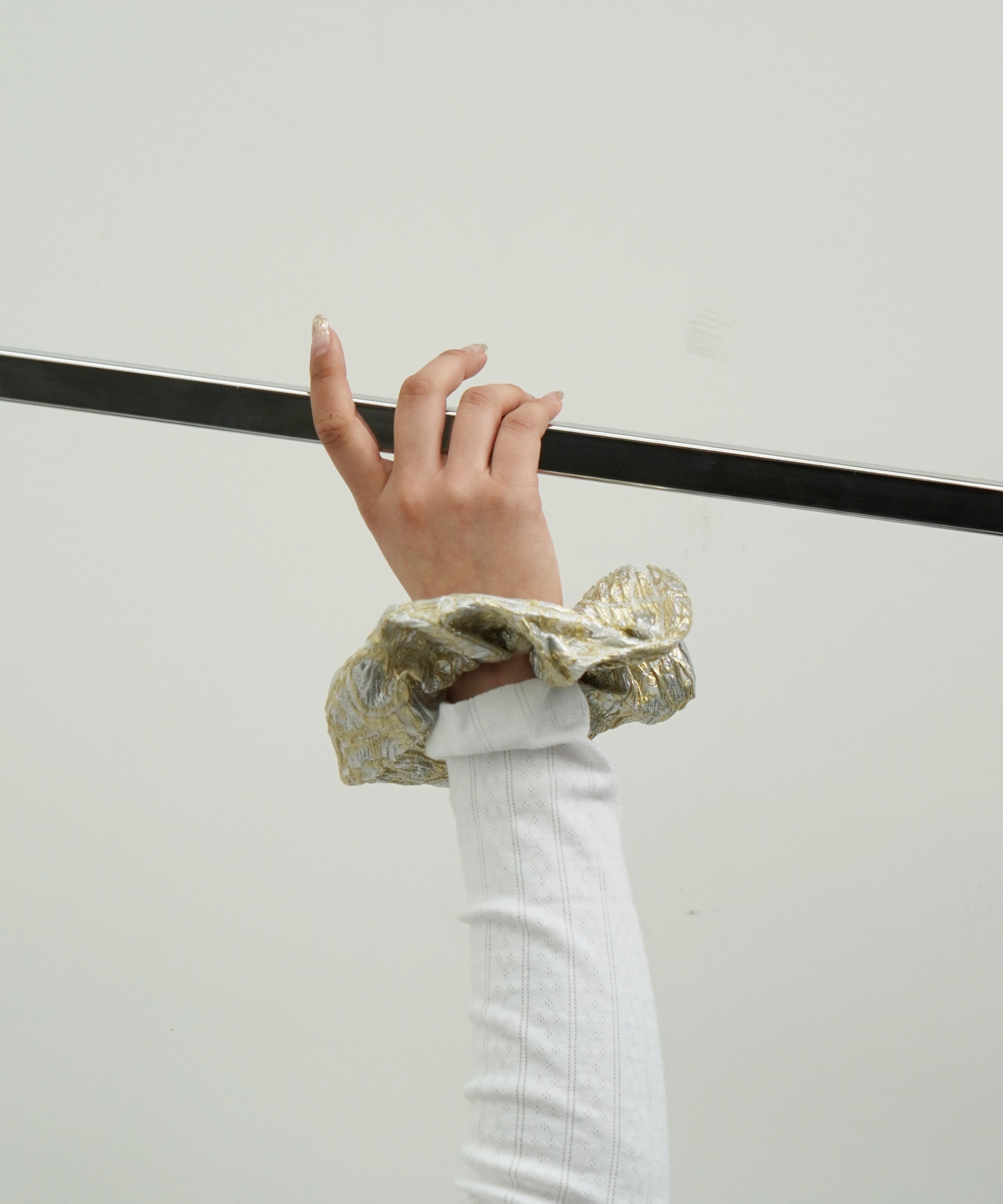 GANNI Printed cotton scrunchie "LEOPARD"