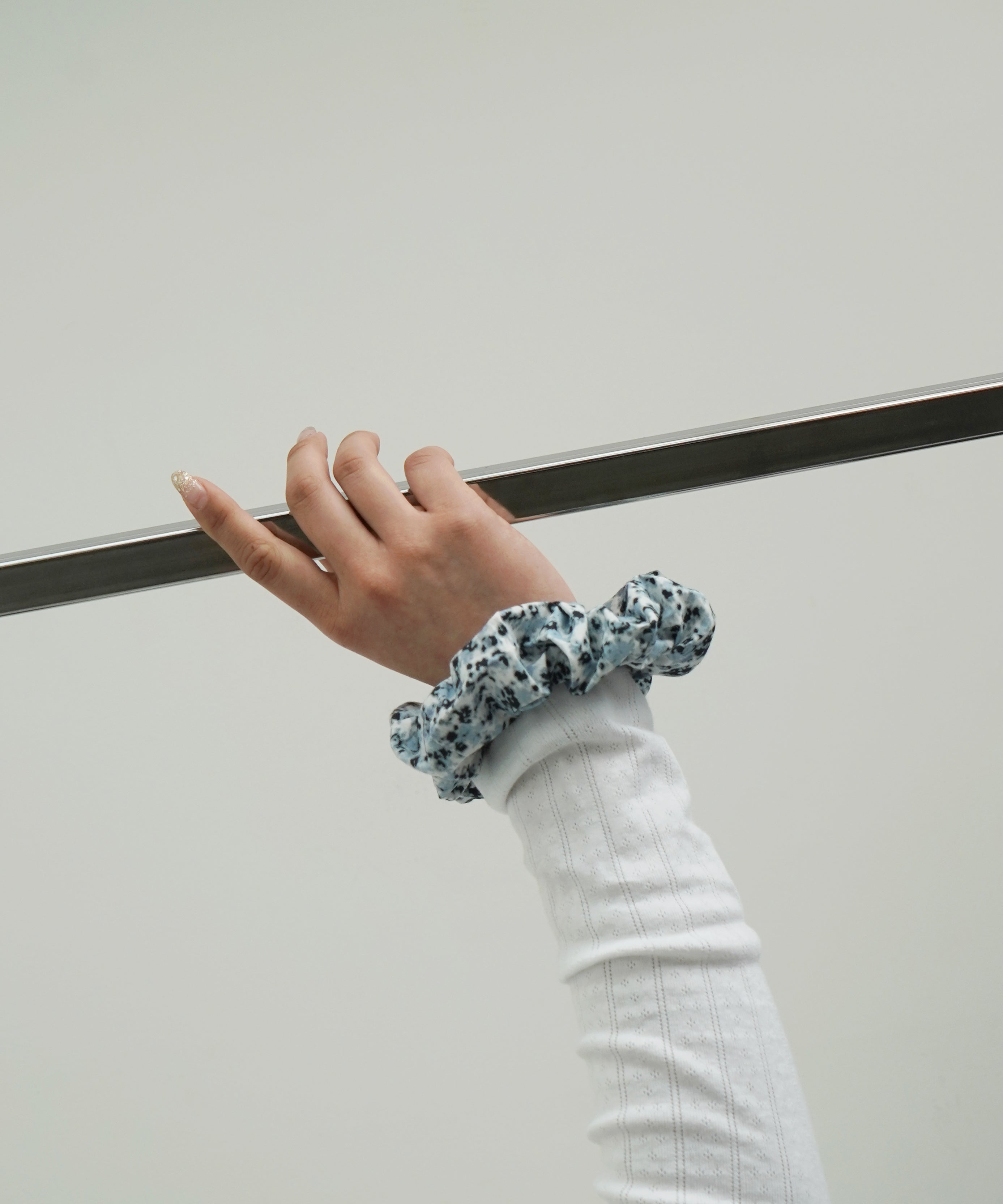 GANNI Printed cotton scrunchie "LEOPARD"