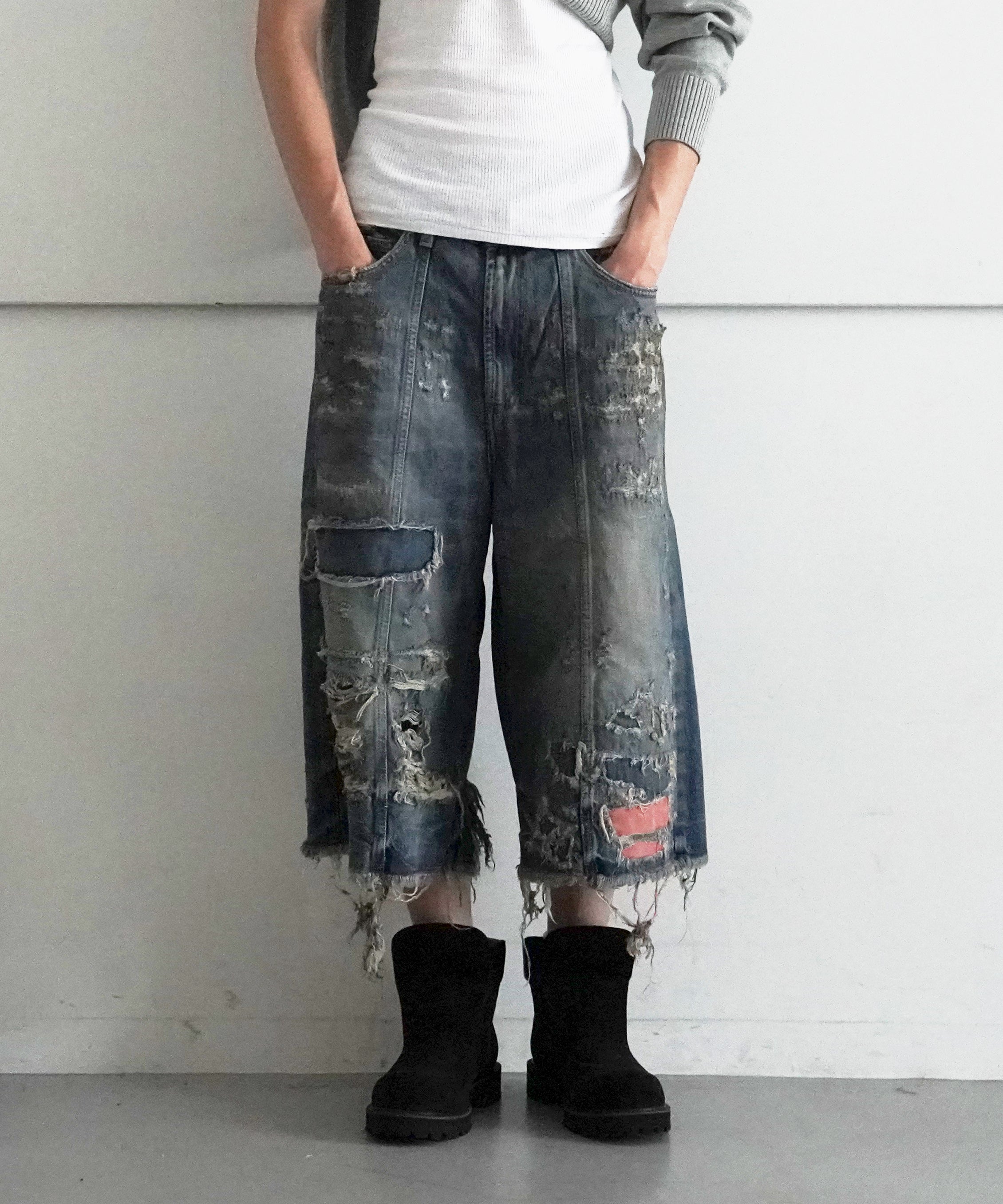 lildenimjean Ldj lil repaired shorts "BLUE"