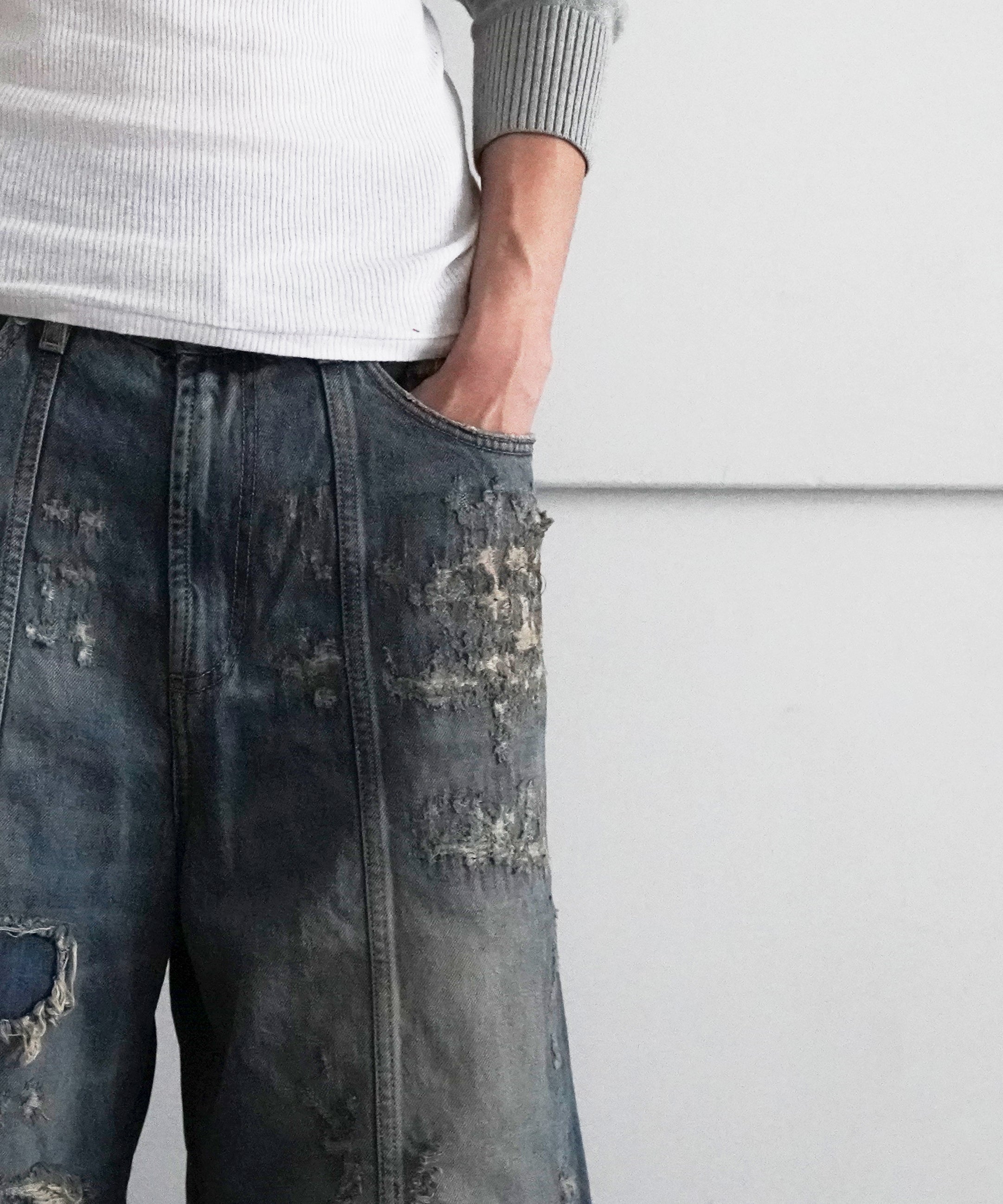 lildenimjean Ldj lil repaired shorts "BLUE"