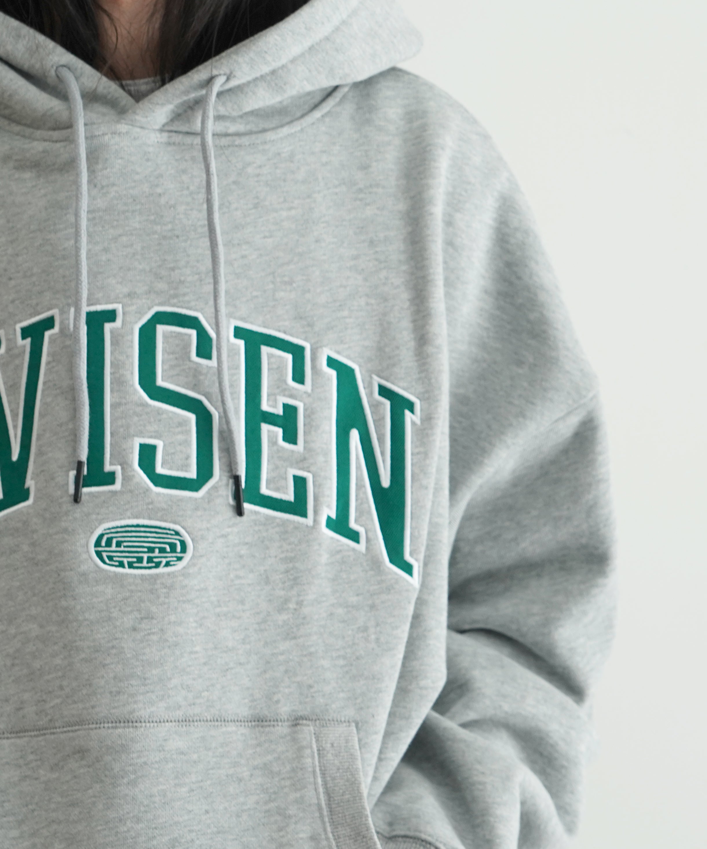 Evisen Skateboardsゑ College logo hoodie "HEATHER GREY"