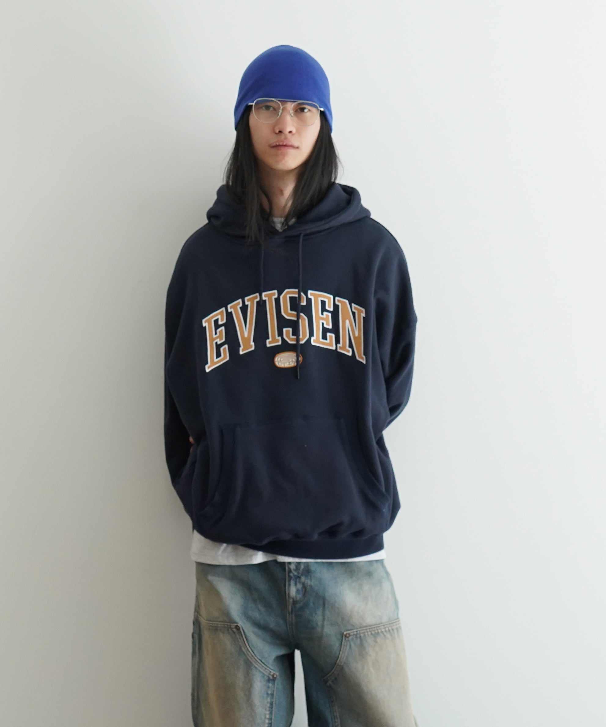 Evisen Skateboardsゑ College logo hoodie "MUSTARD"