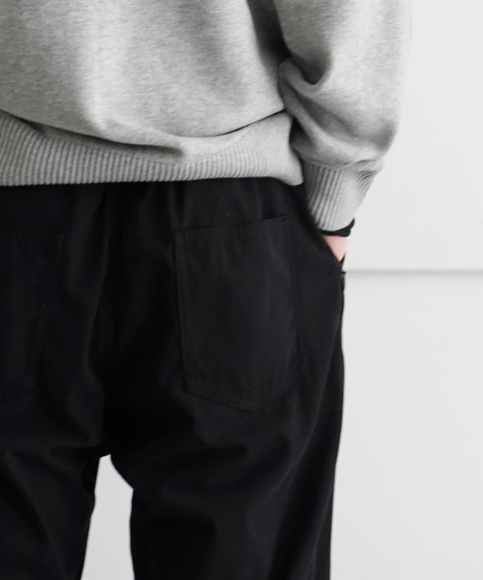 KAIKO The denim loose fit cotton gabardine "BLACK"