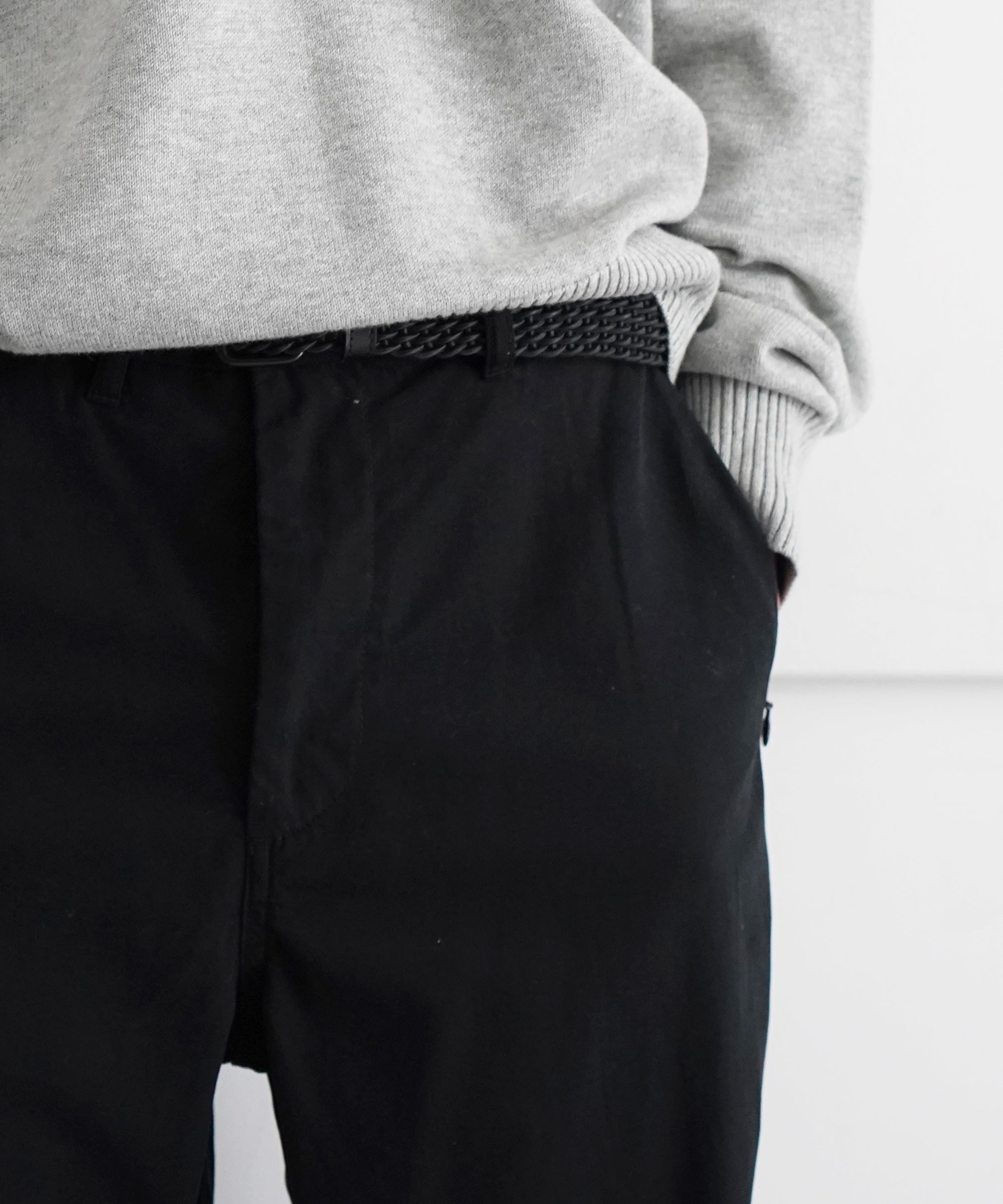 KAIKO The denim loose fit cotton gabardine "BLACK"
