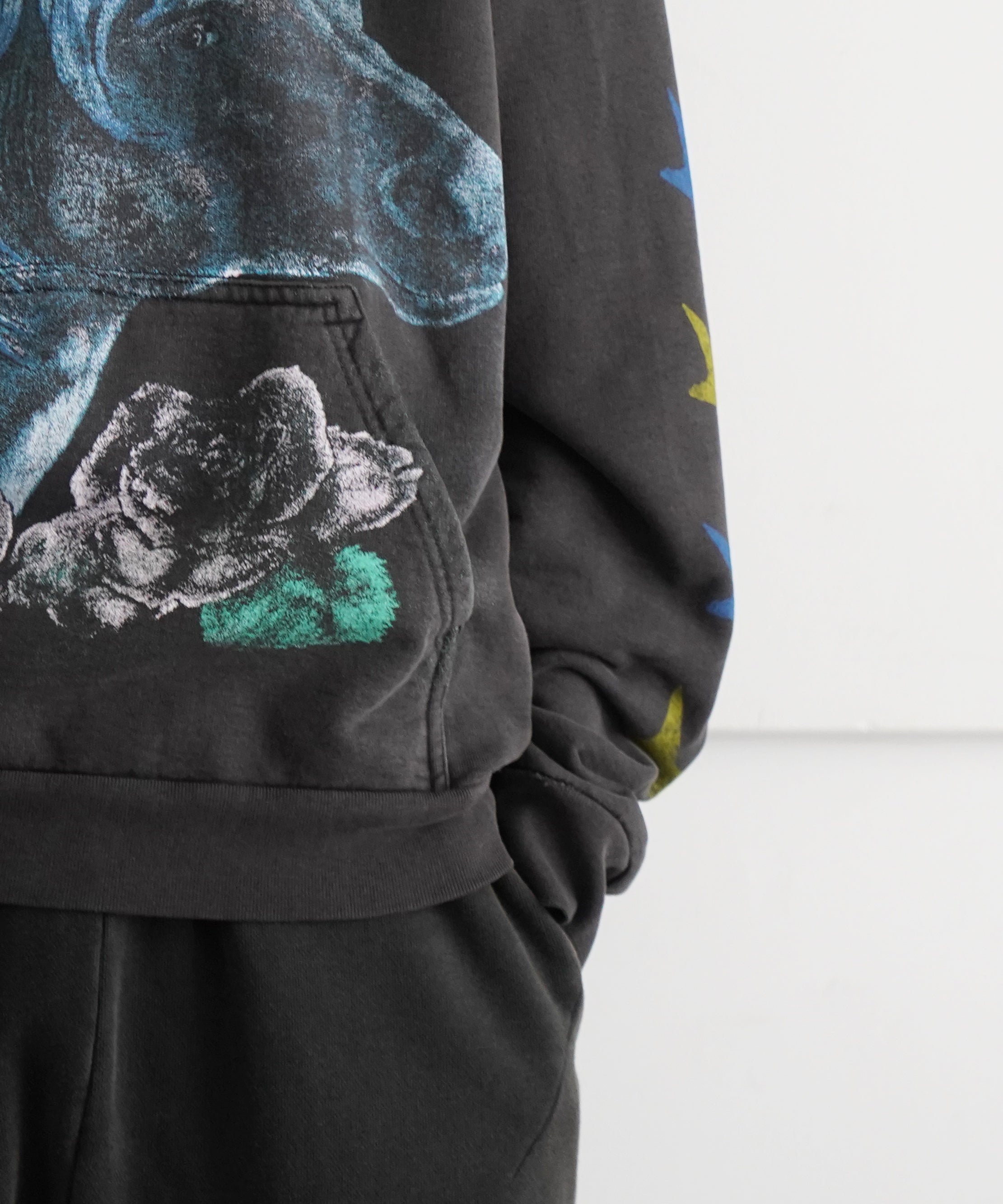 Basketcase Unicorn hoodie "VINTAGE BLACK"