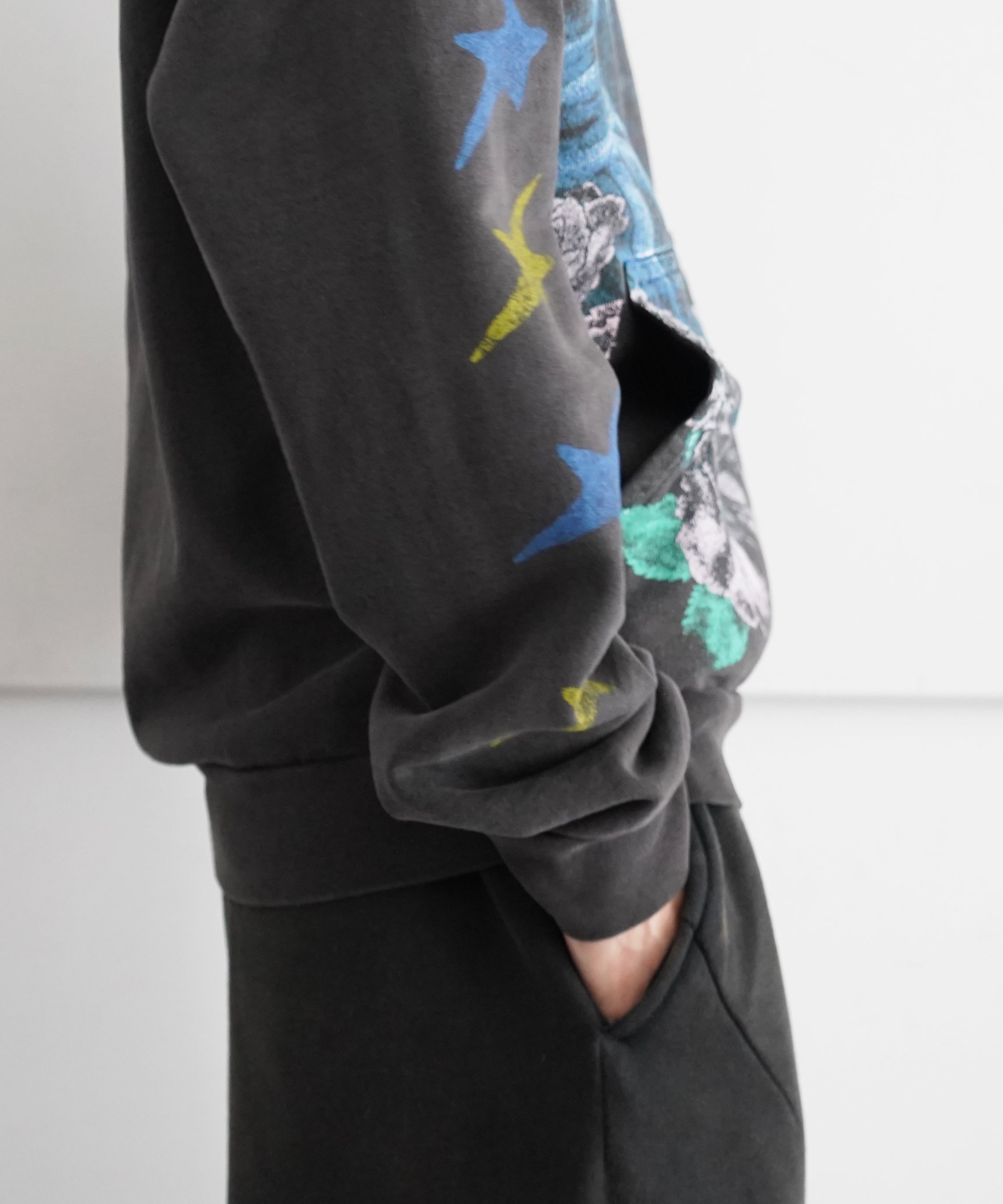 Basketcase Unicorn hoodie "VINTAGE BLACK"