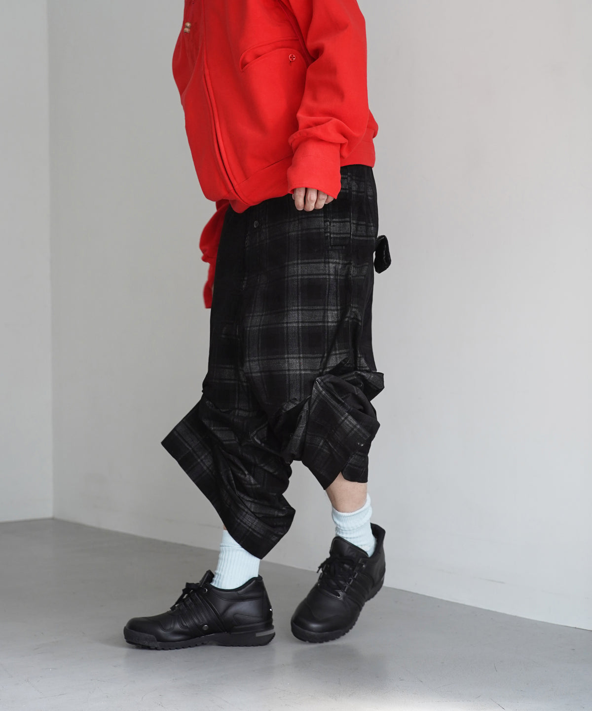 JIAN YE Morph yi pants "BLACK CHECK"