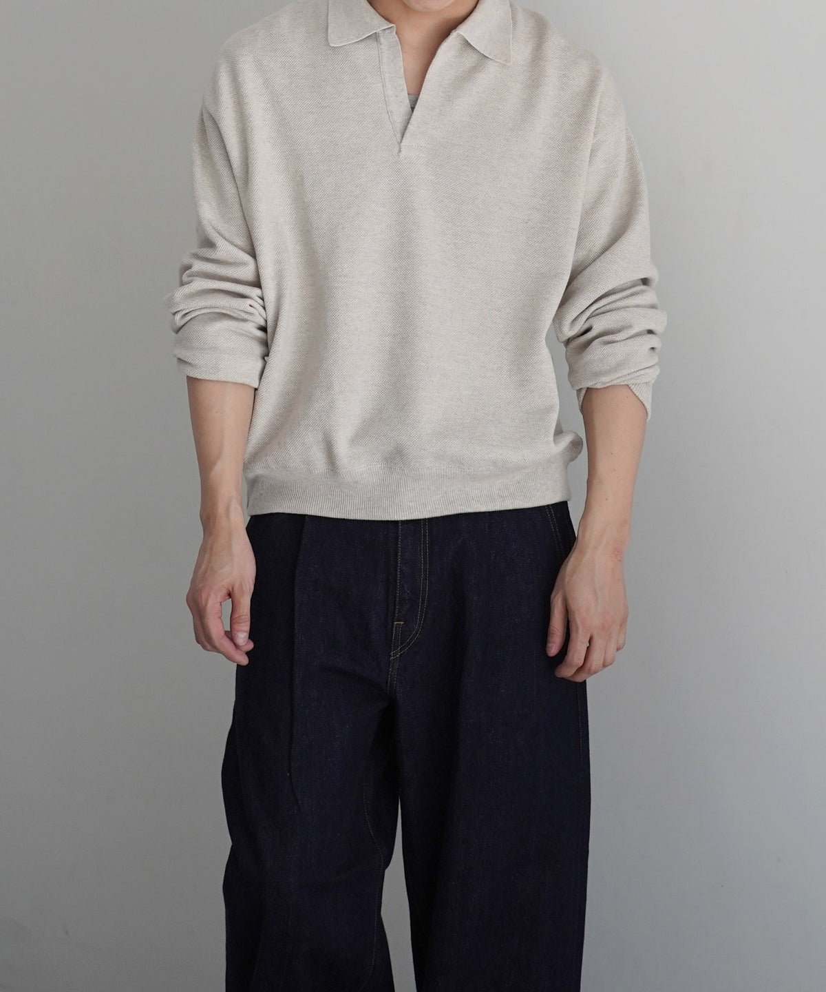 crepuscule Co/wo moss stitch skipper "BLACK"