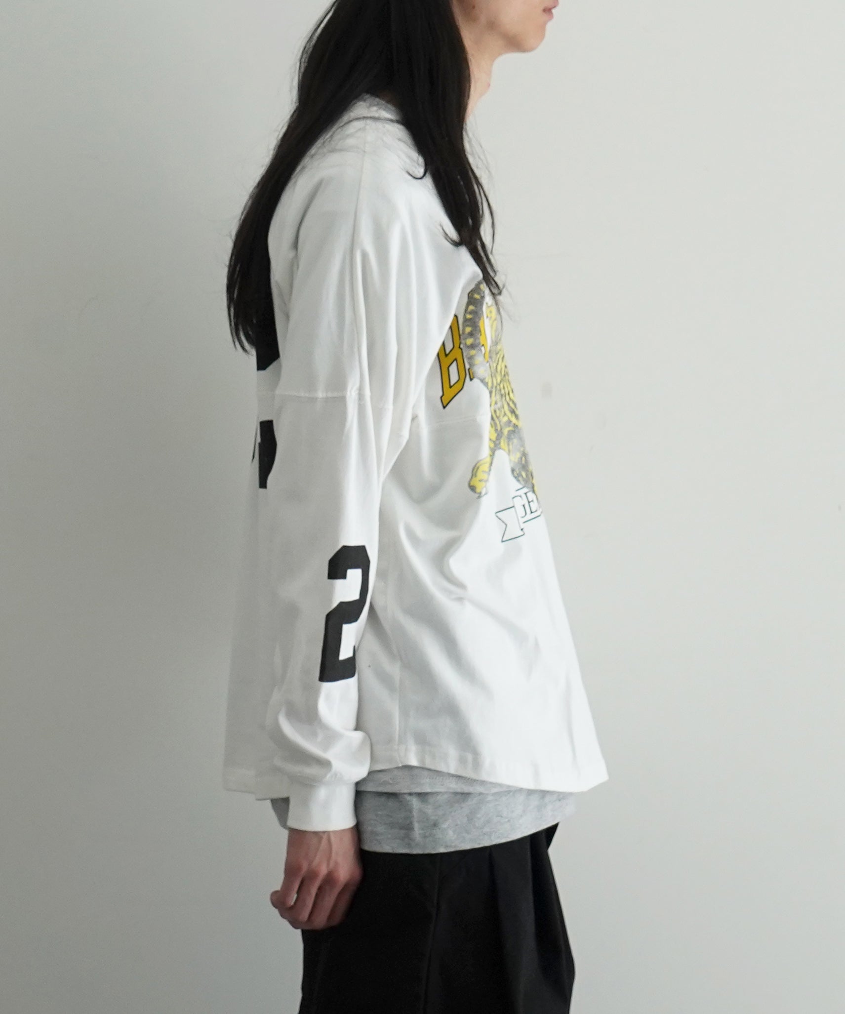 Basketcase Tiger, football longsleeve "WHITE"