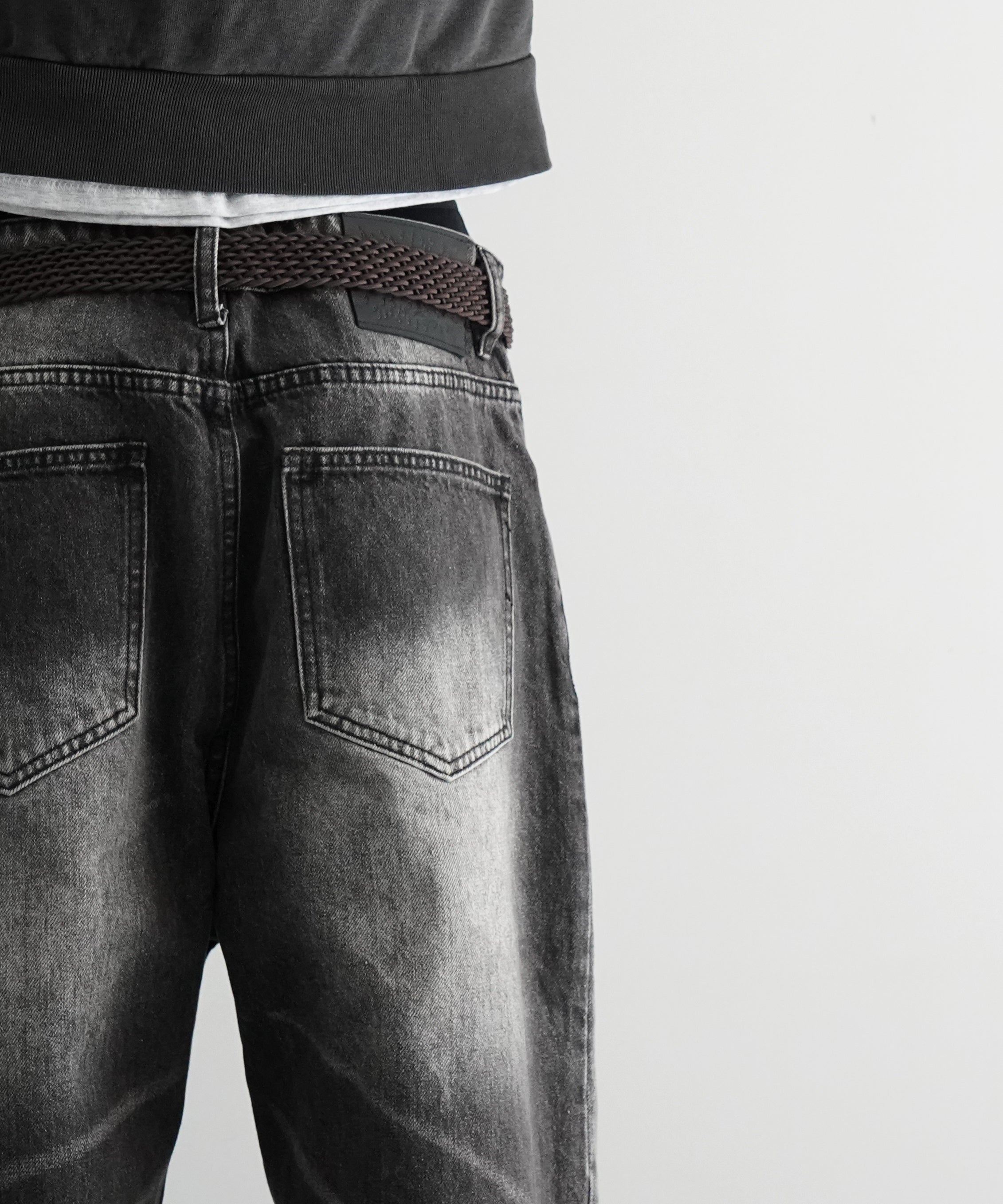 Basketcase Lax baggy denim, whisker wash "FADED BLACK"