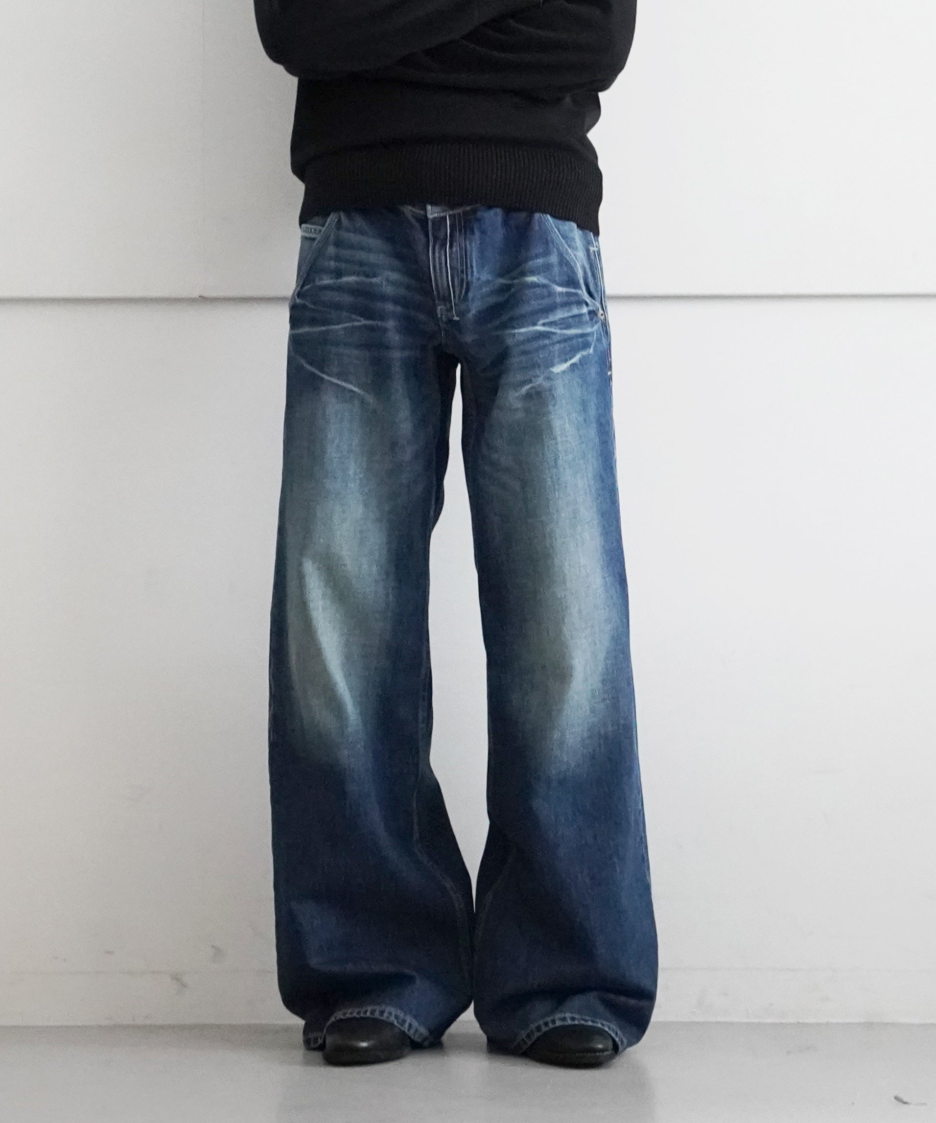 FAX COPY EXPRESS【ファックスコピーエクスプレス】the wide denim in dark wash 