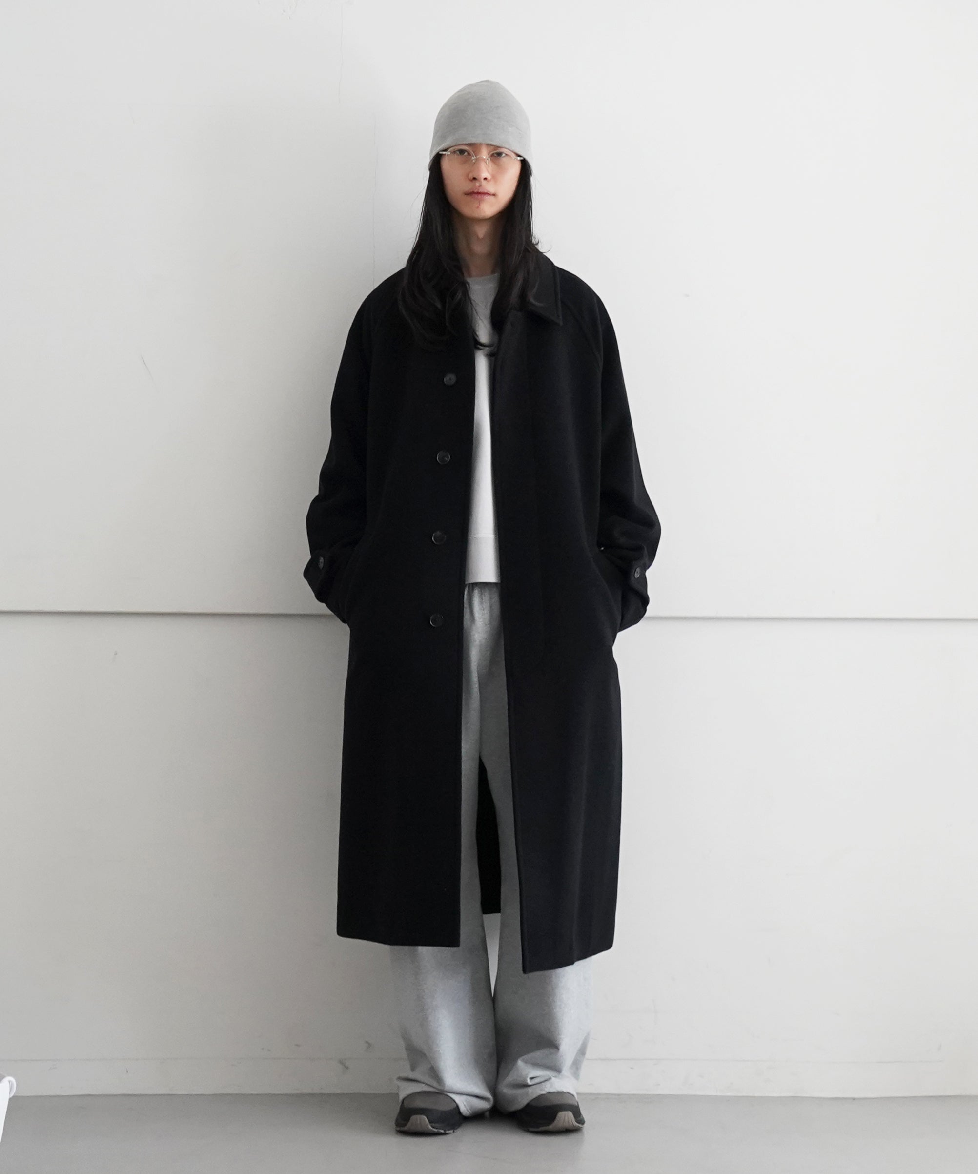 AURALEE SUPER FINE MOSSER SOUTIEN COLLAR COAT